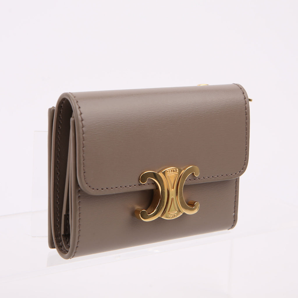 Compact Wallet with Coin Triomphe Taupe
