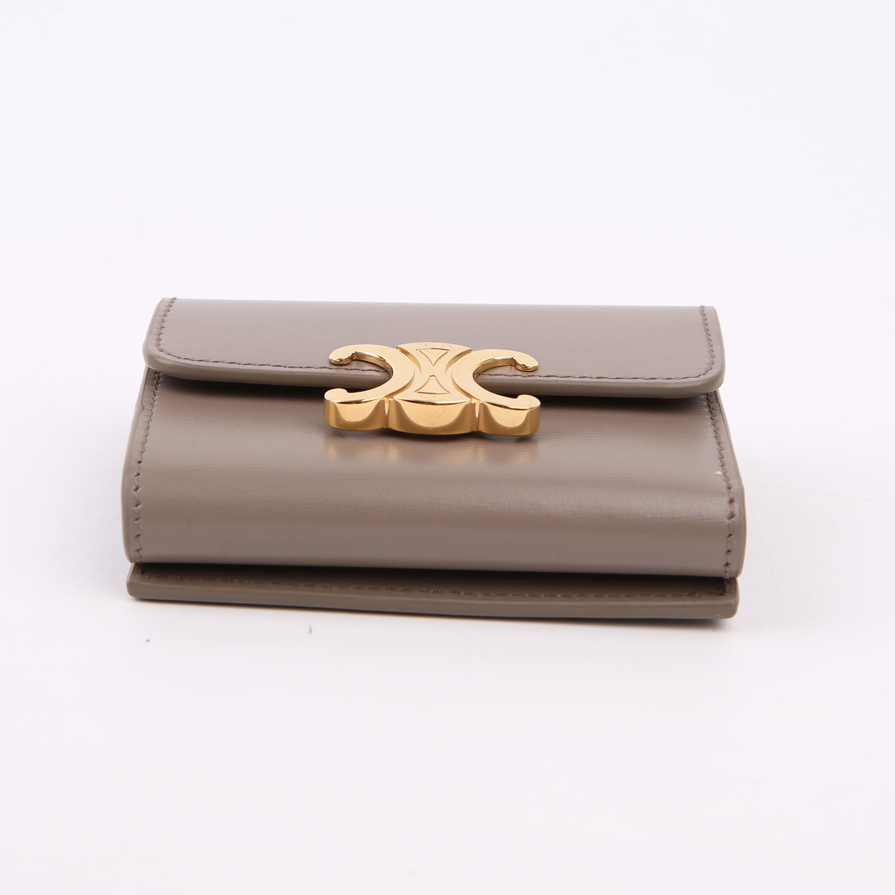 Compact Wallet with Coin Triomphe Taupe