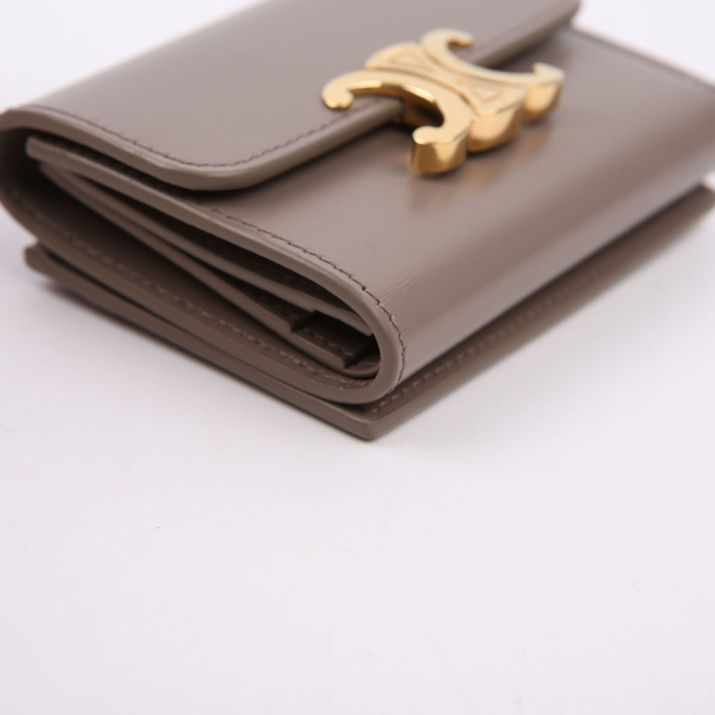 Compact Wallet with Coin Triomphe Taupe