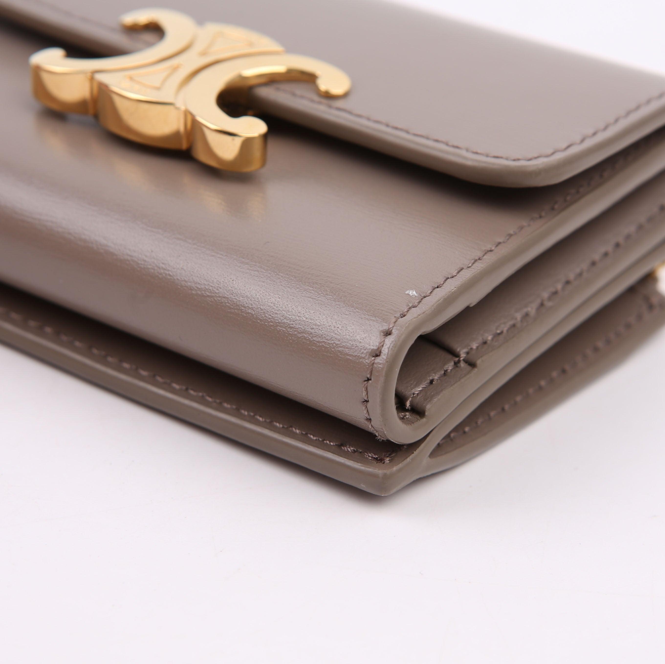 Compact Wallet with Coin Triomphe Taupe