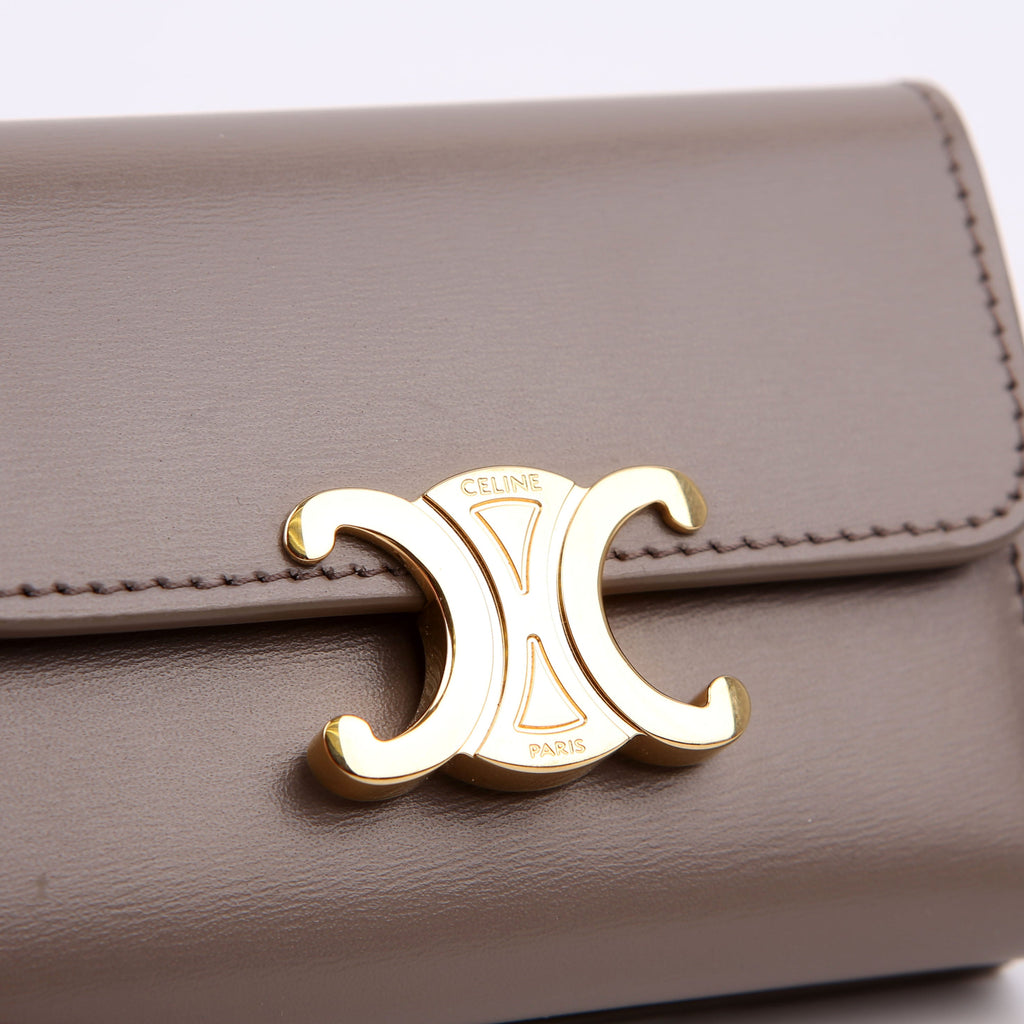 Compact Wallet with Coin Triomphe Taupe