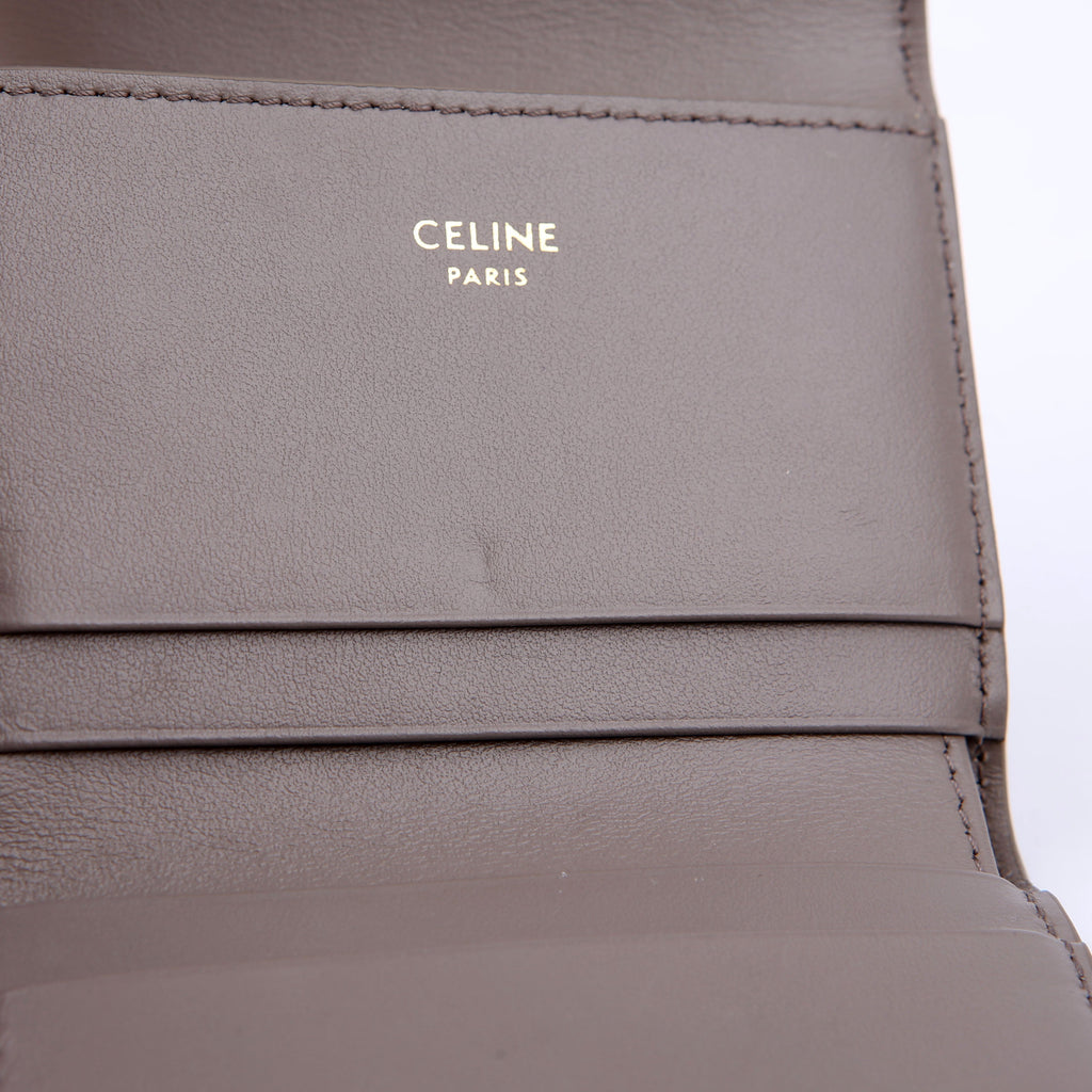 Compact Wallet with Coin Triomphe Taupe