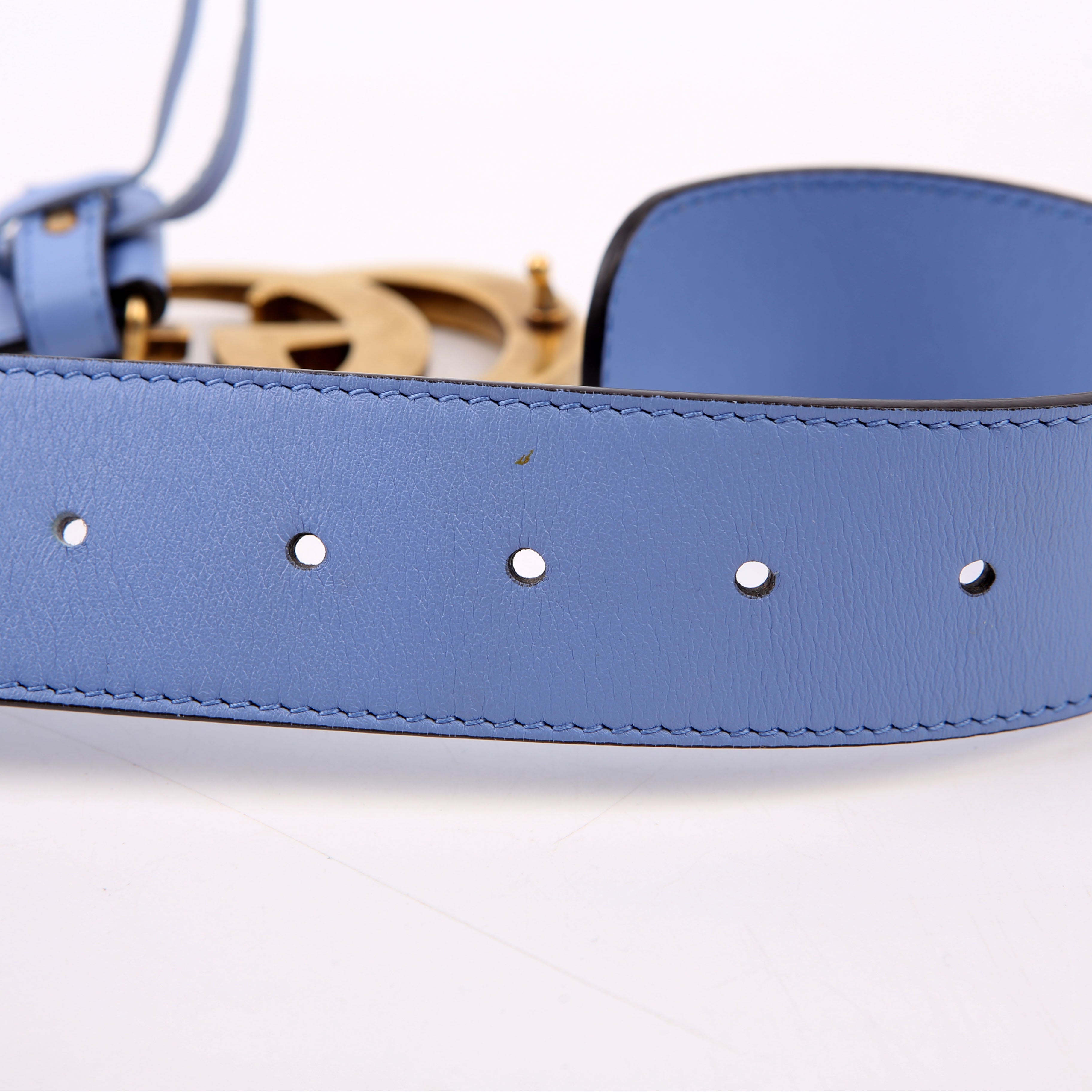 Gucci 4000593 Marmont GG Leather Belt Size 80/32 Blue