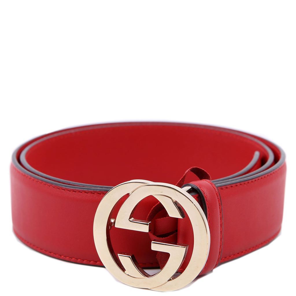 Gucci 546386 Interlocking GG Belt Size 80/32 Red