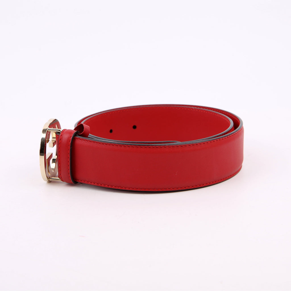 Gucci 546386 Interlocking GG Belt Size 80/32 Red