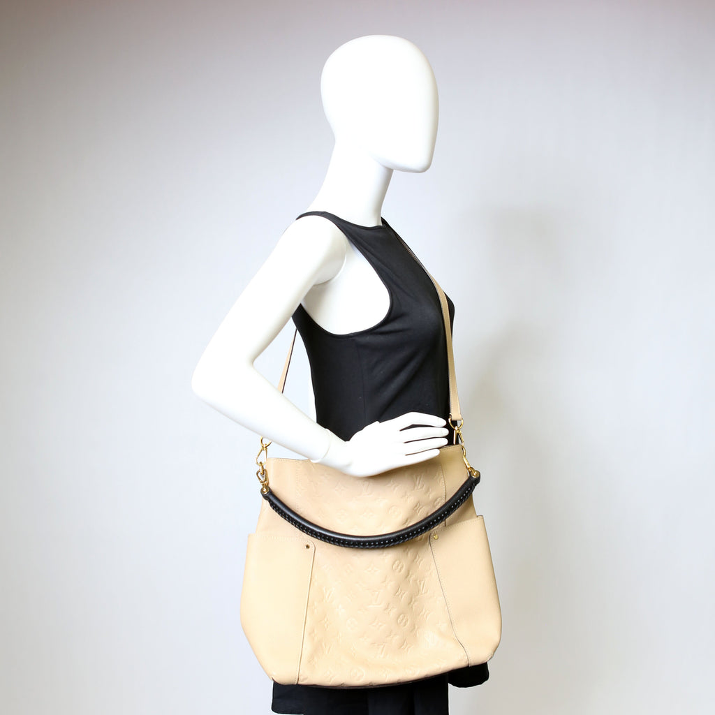 Bagatelle Hobo Empreinte Beige/Black