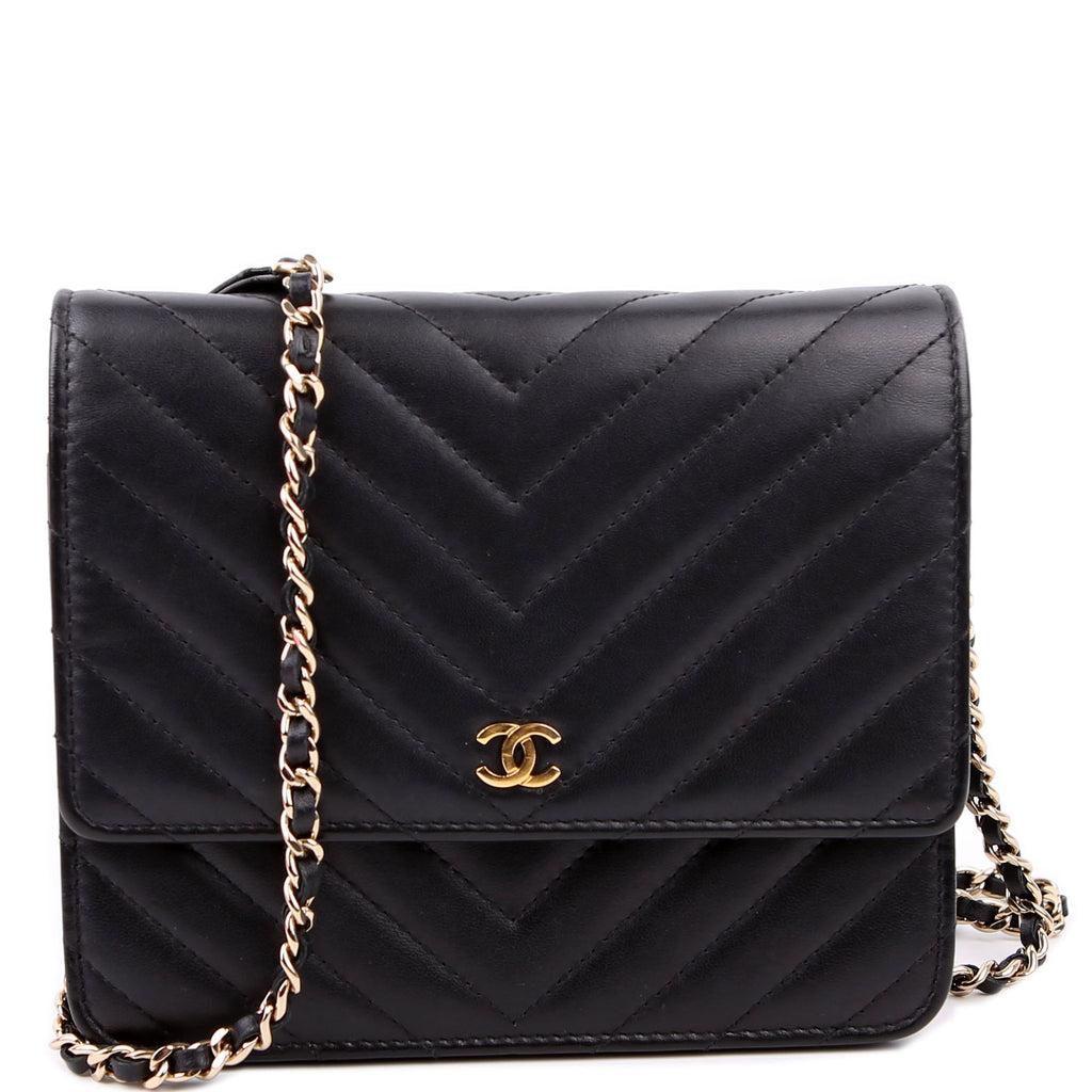 WOC Chevron Square Calfskin 24M Black