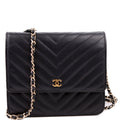 WOC Chevron Square Calfskin 24M Black