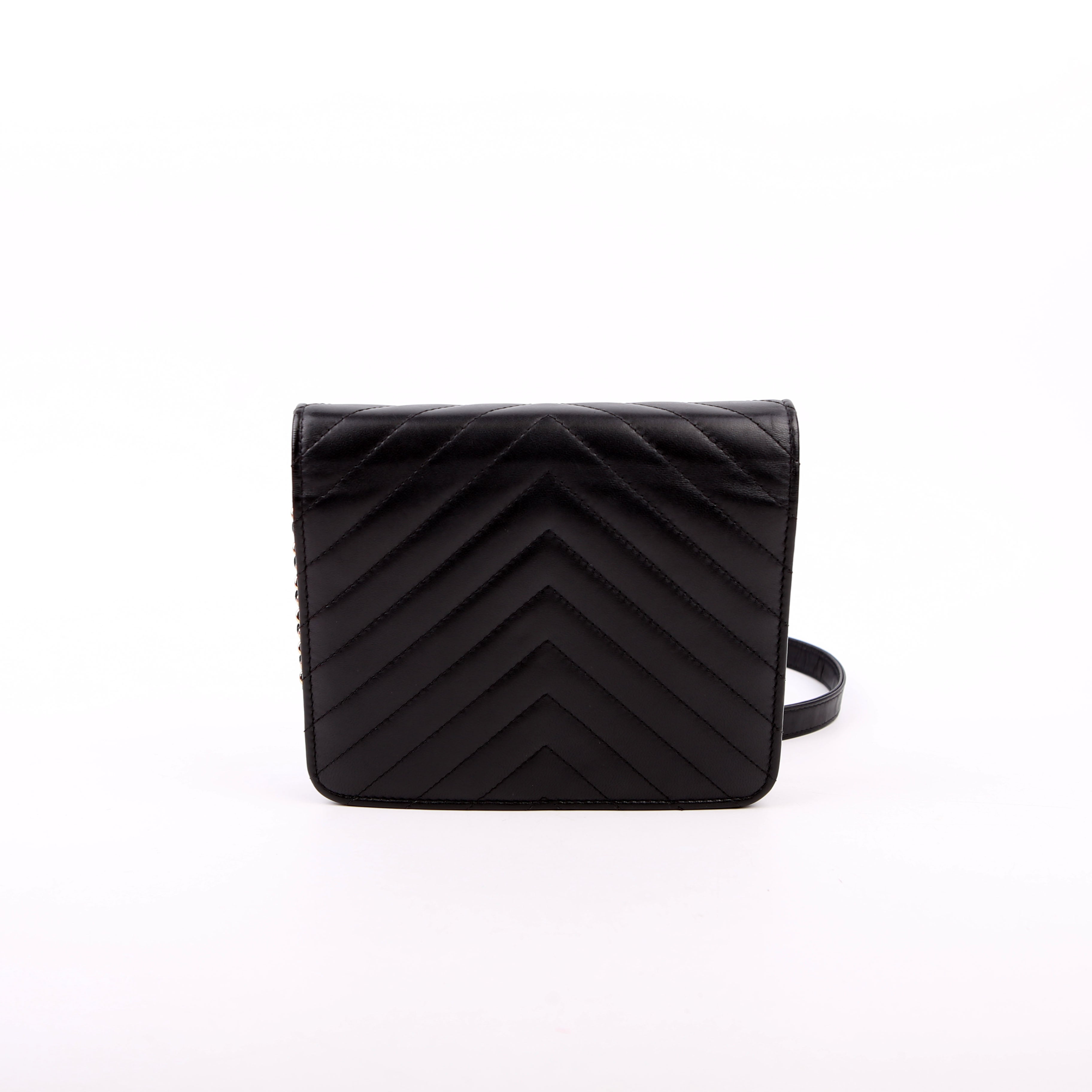 WOC Chevron Square Calfskin 24M Black