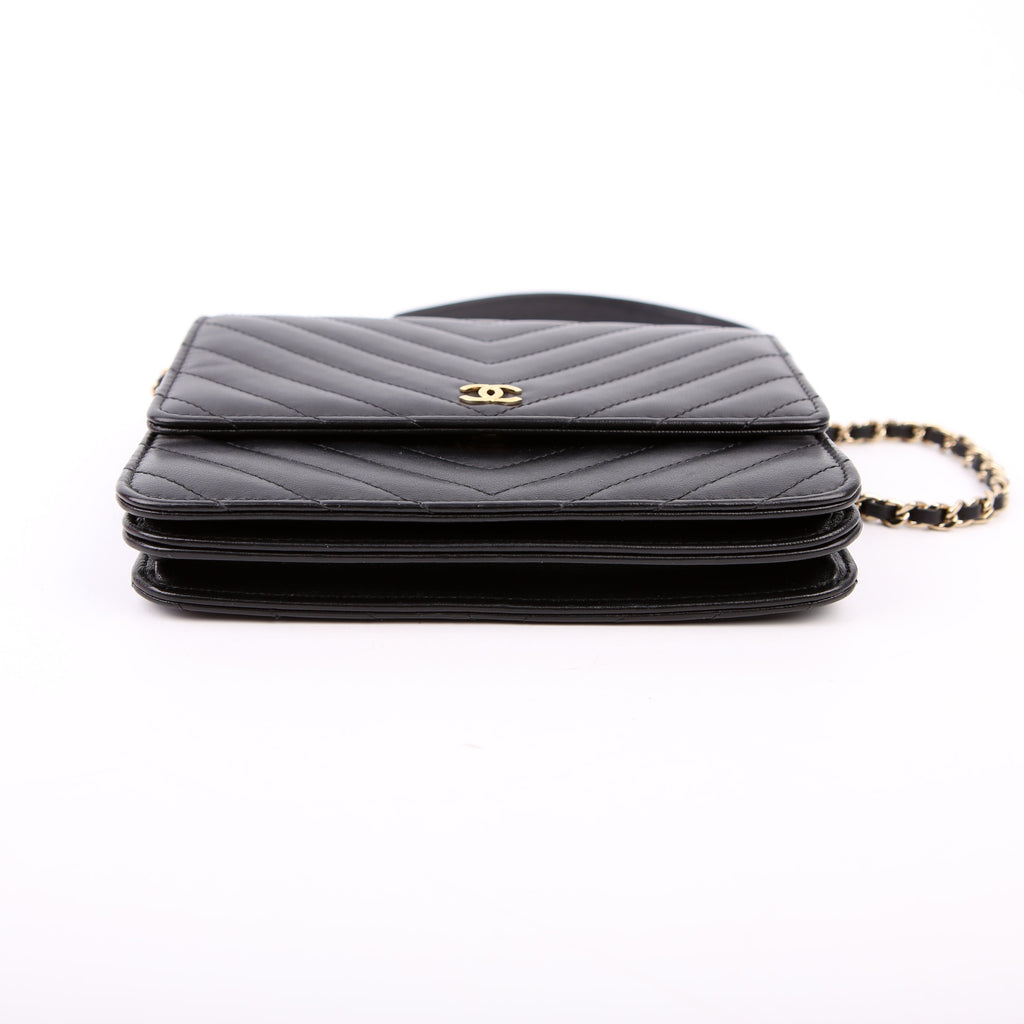 WOC Chevron Square Calfskin 24M Black