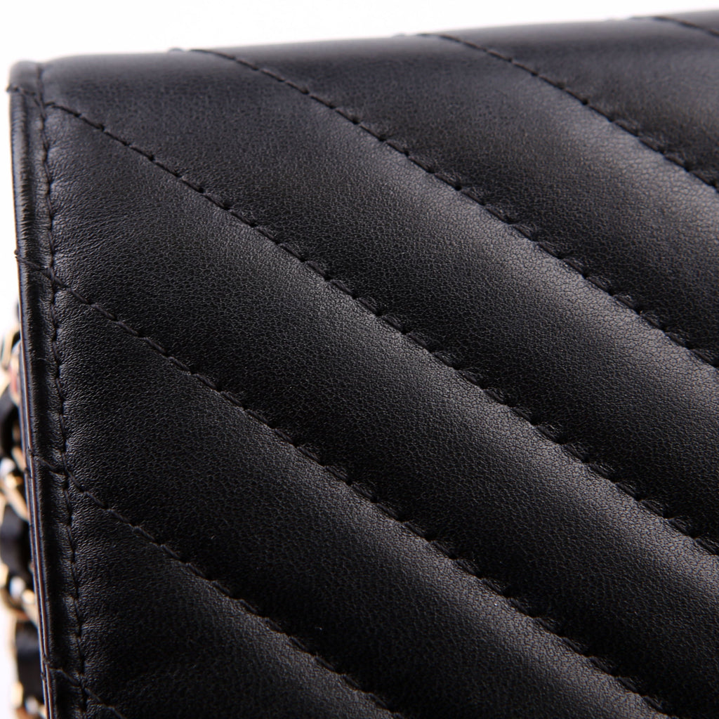 WOC Chevron Square Calfskin 24M Black