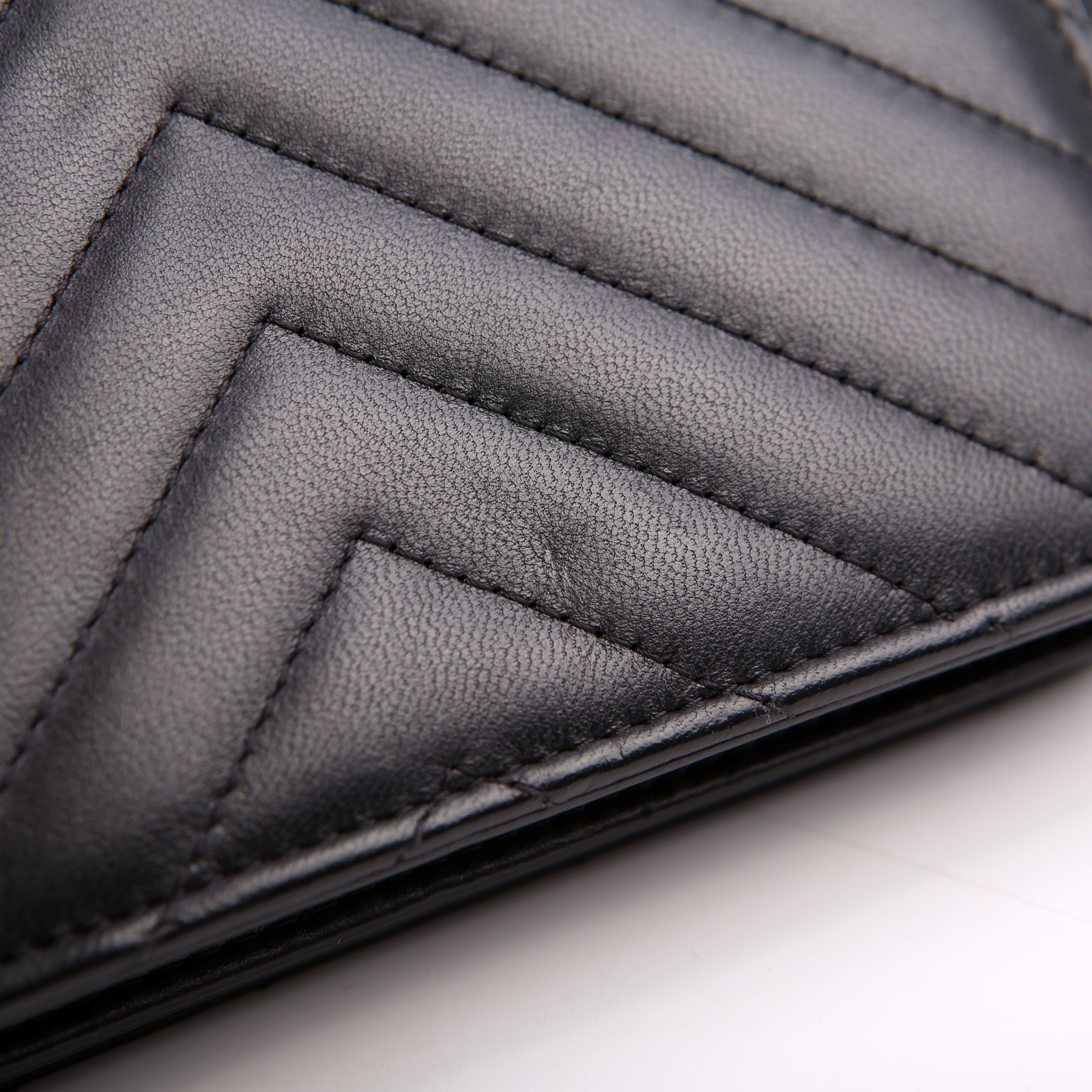 WOC Chevron Square Calfskin 24M Black