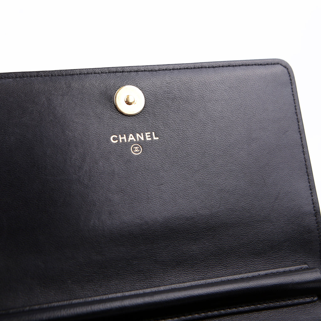 WOC Chevron Square Calfskin 24M Black