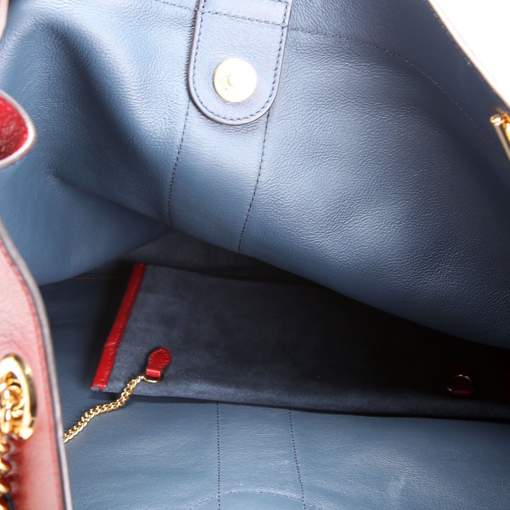 Gucci 537219 Rajah Tote Suede Blue/Red