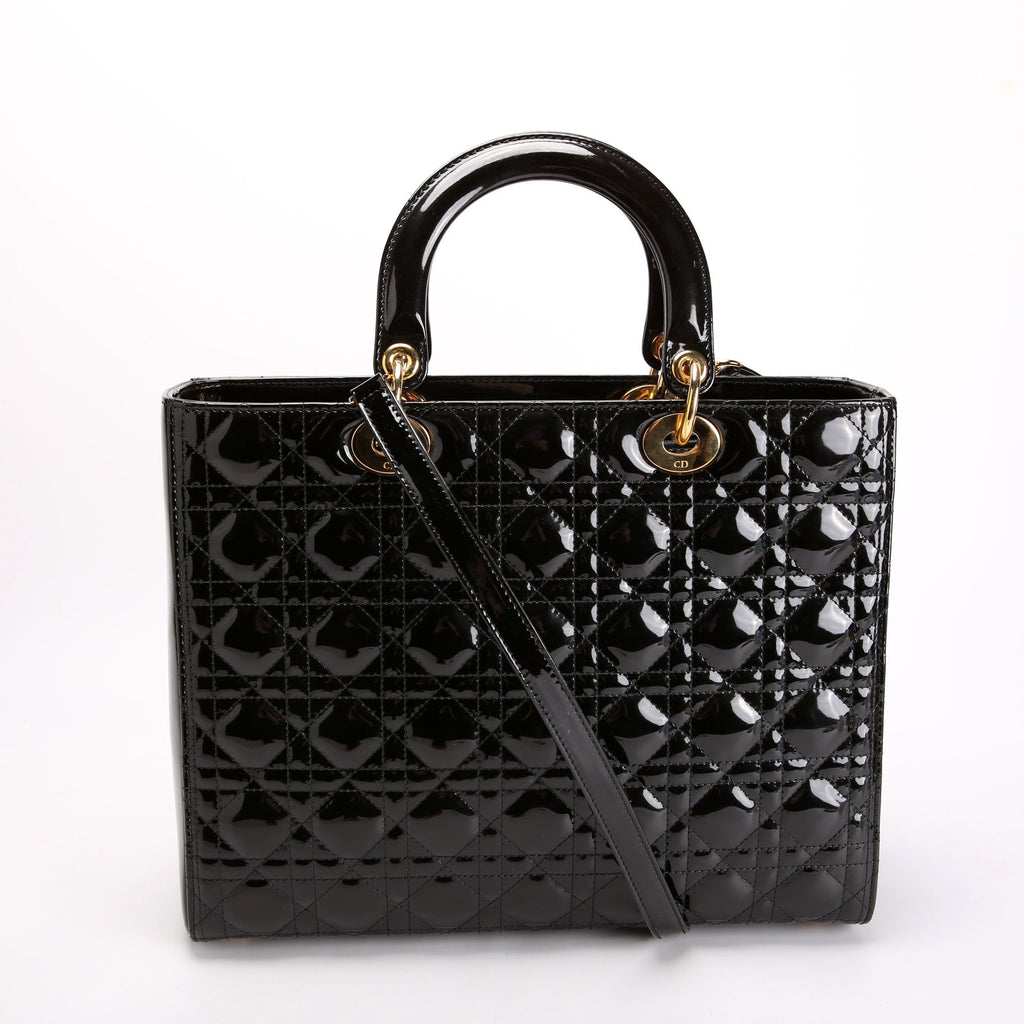 Lady Dior Large Patent Black
