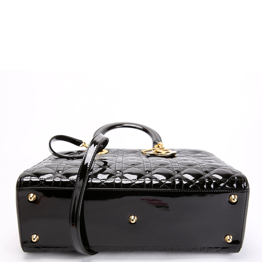 Lady Dior Large Patent Black