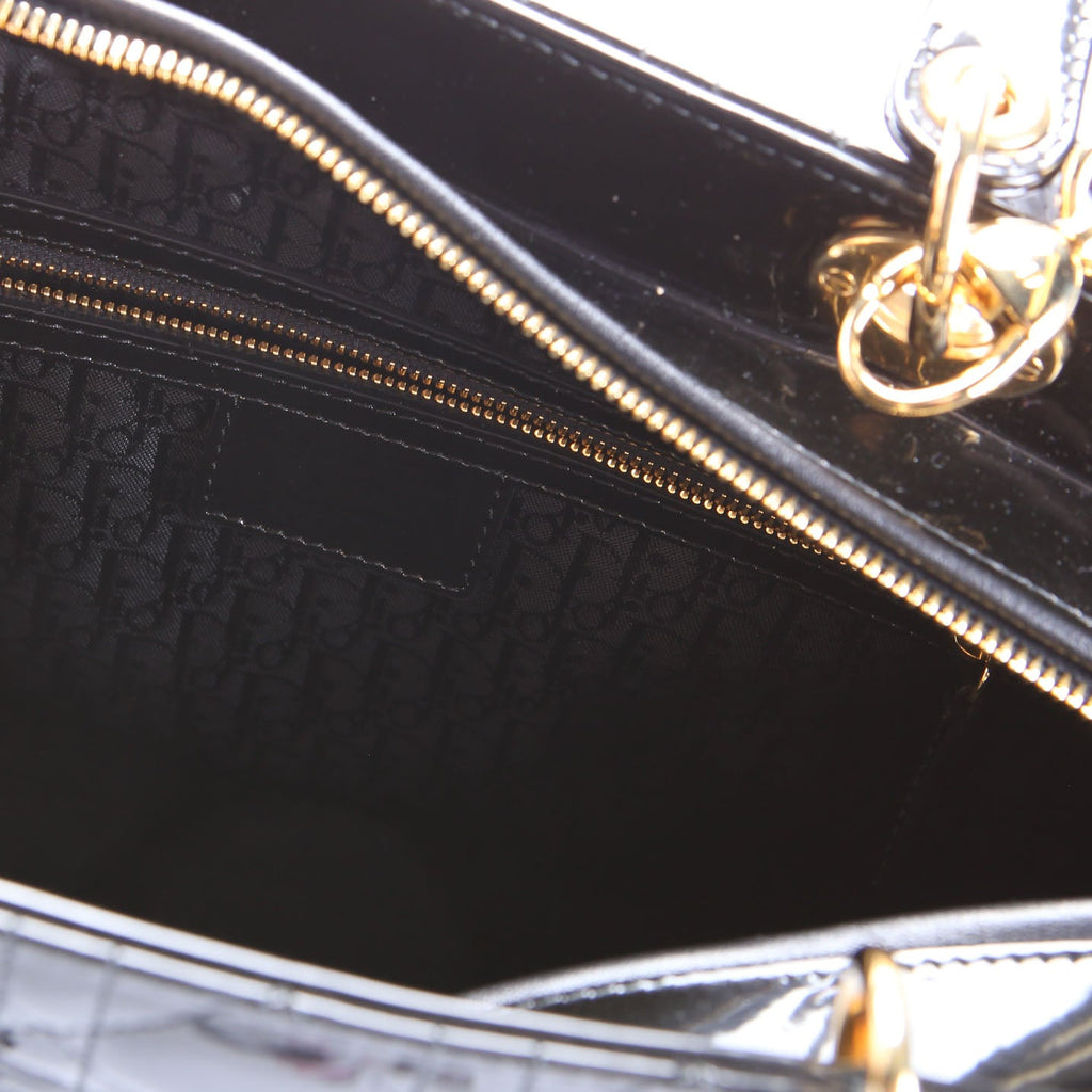 Lady Dior Large Patent Black