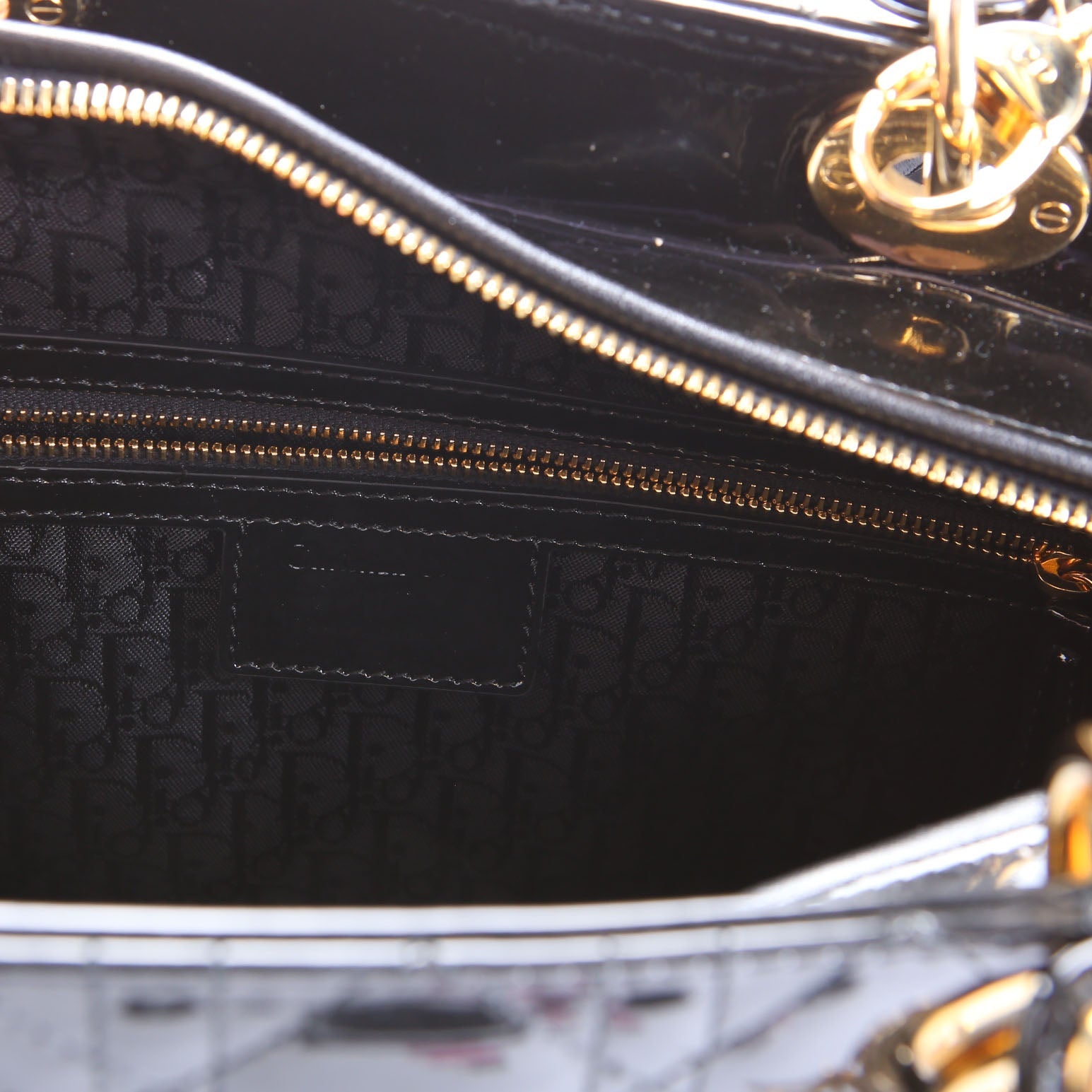 Lady Dior Large Patent Black