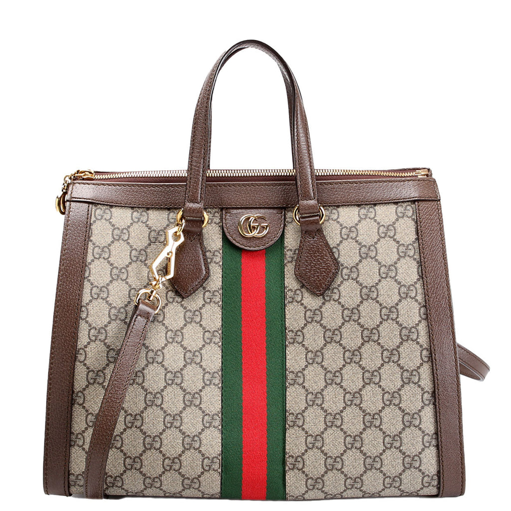 524537 Ophidia GG Medium Tote Brown