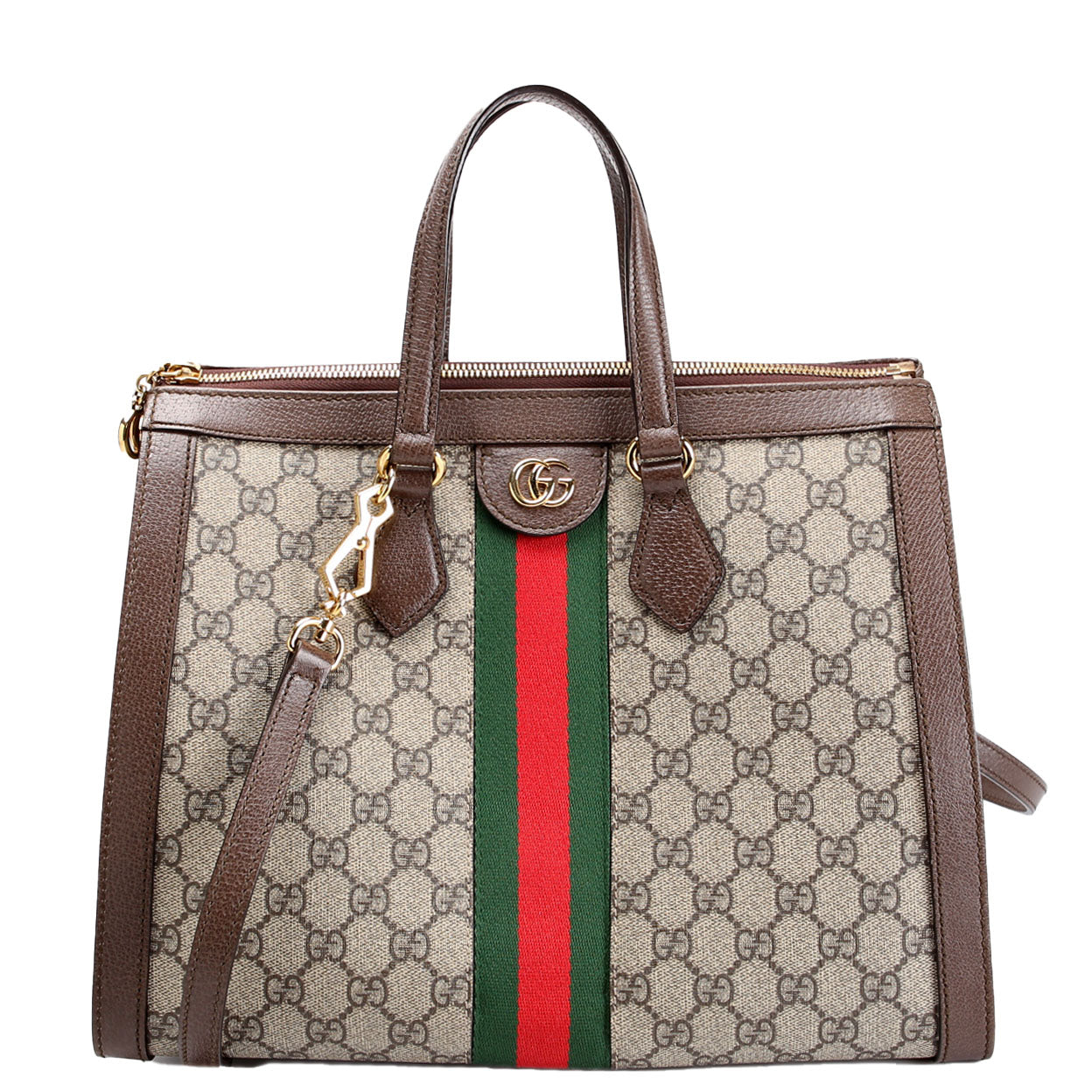 524537 Ophidia GG Medium Tote Brown