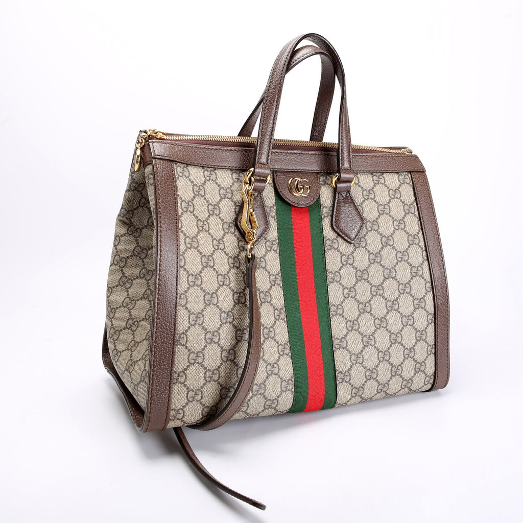 524537 Ophidia GG Medium Tote Brown