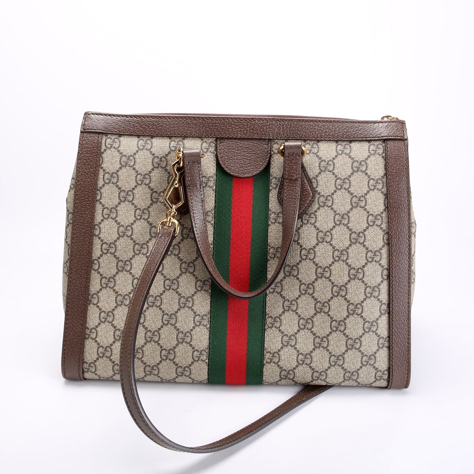 524537 Ophidia GG Medium Tote Brown