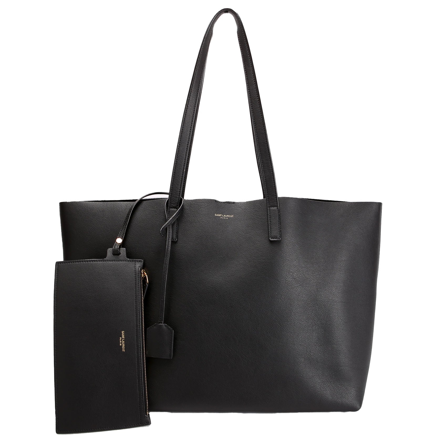 Shopping Bag E/W Supple Leather 600281 Black