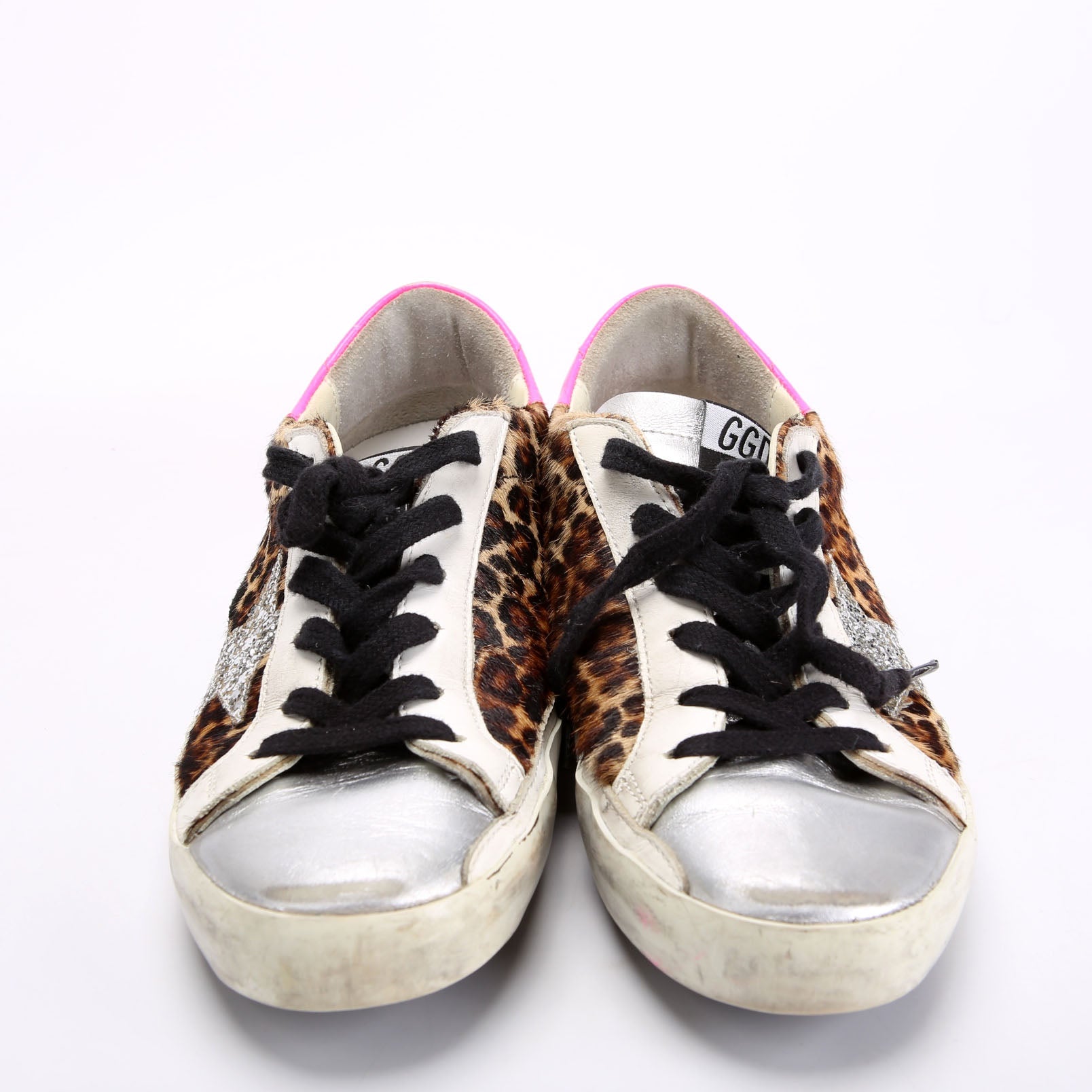 Super Star Sneakers Size 38 Cheetah/Pink/Silver