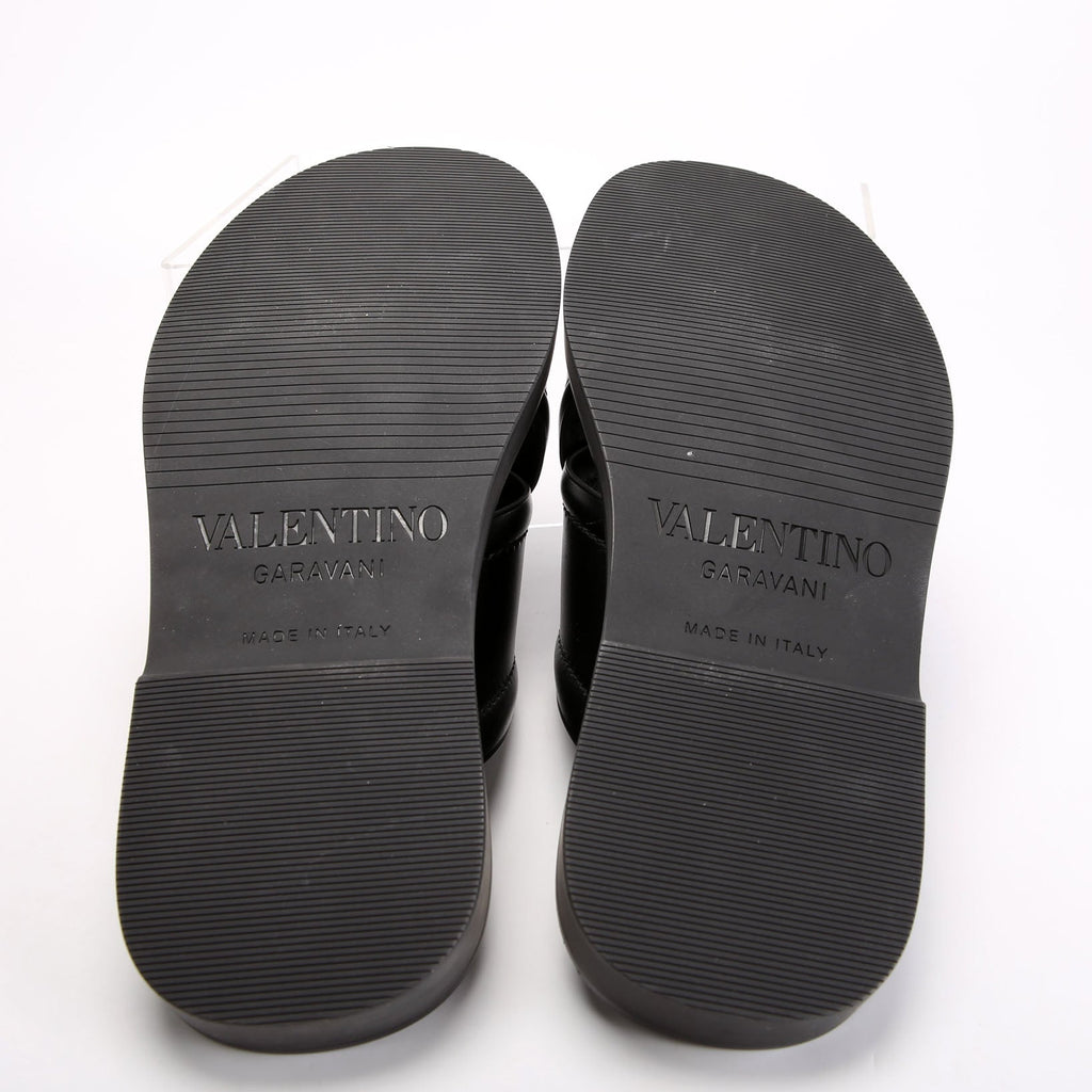 V Logo Crisscross Sandals Size 41.5 Black