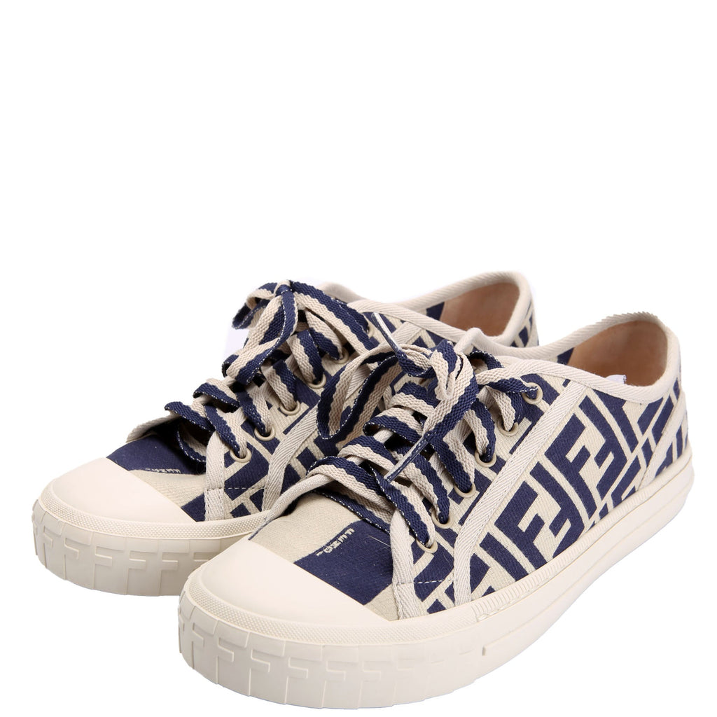 Domino Low Top Sneakers Size 39 Navy/Beige