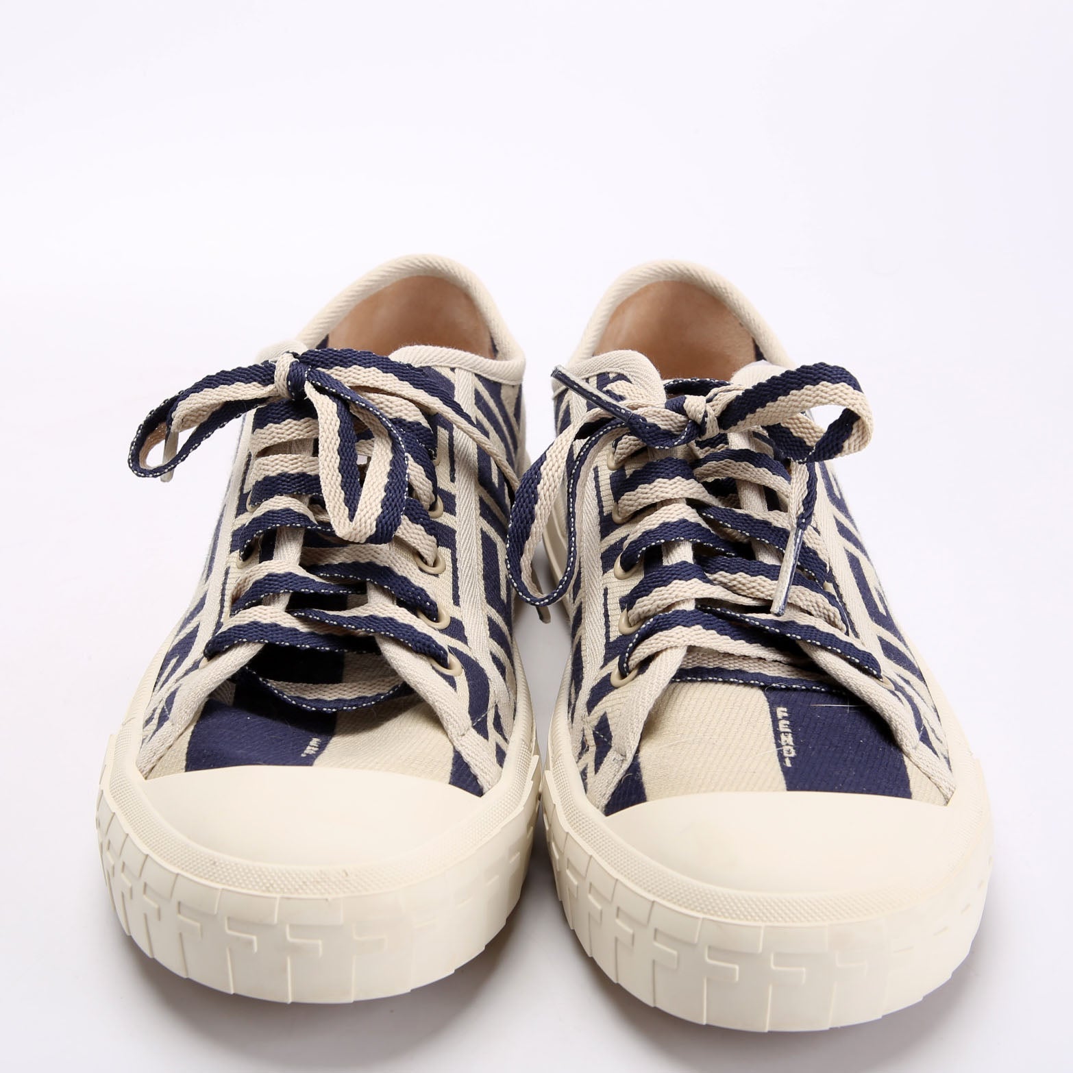 Domino Low Top Sneakers Size 39 Navy/Beige