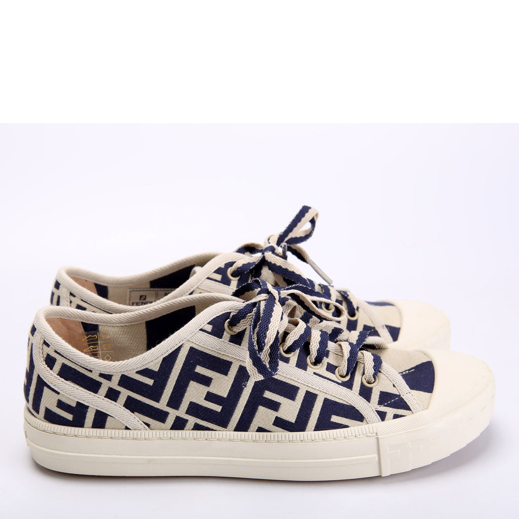 Domino Low Top Sneakers Size 39 Navy/Beige