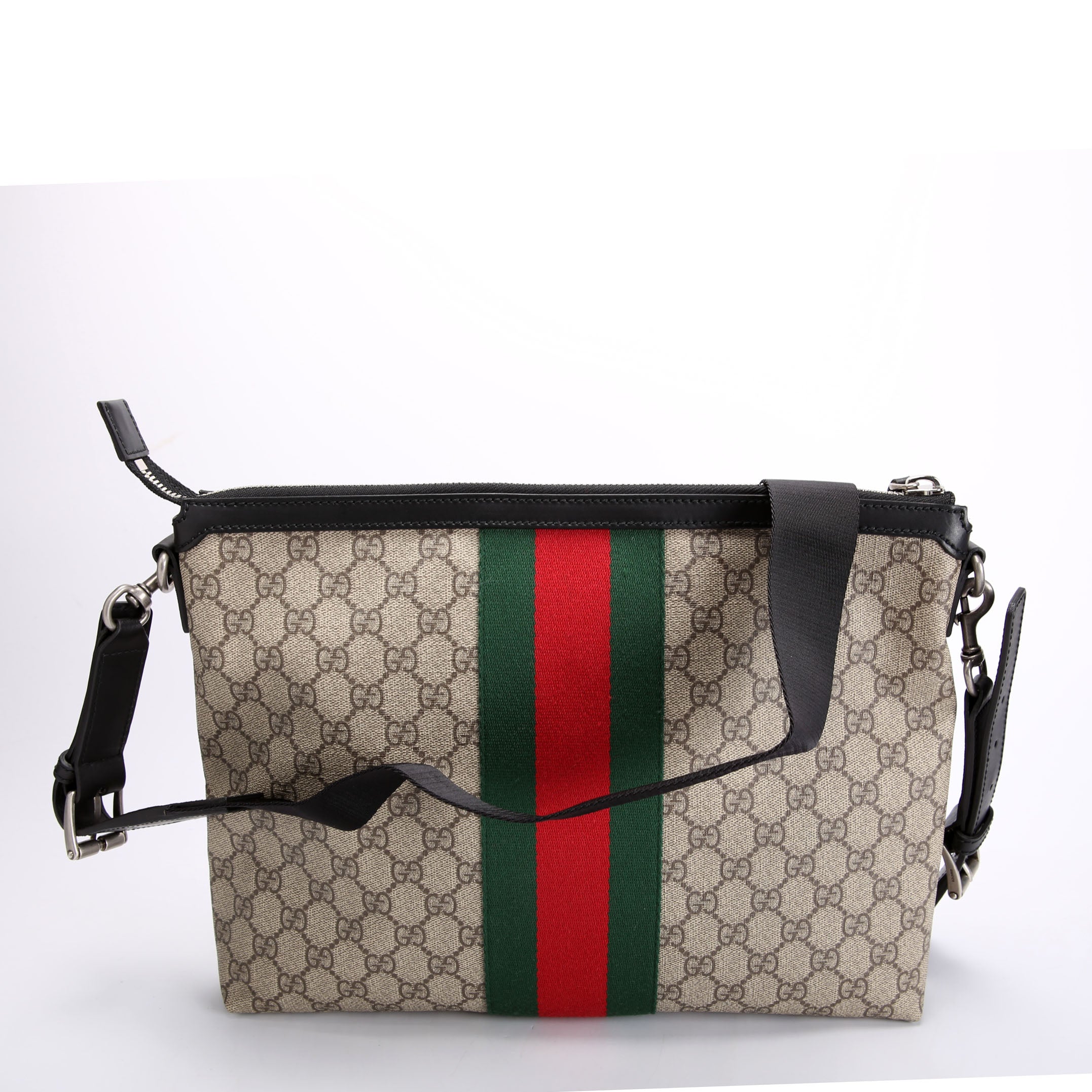 Gucci 523335 GG Supreme Messenger Black