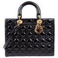 Lady Dior Large Patent Black