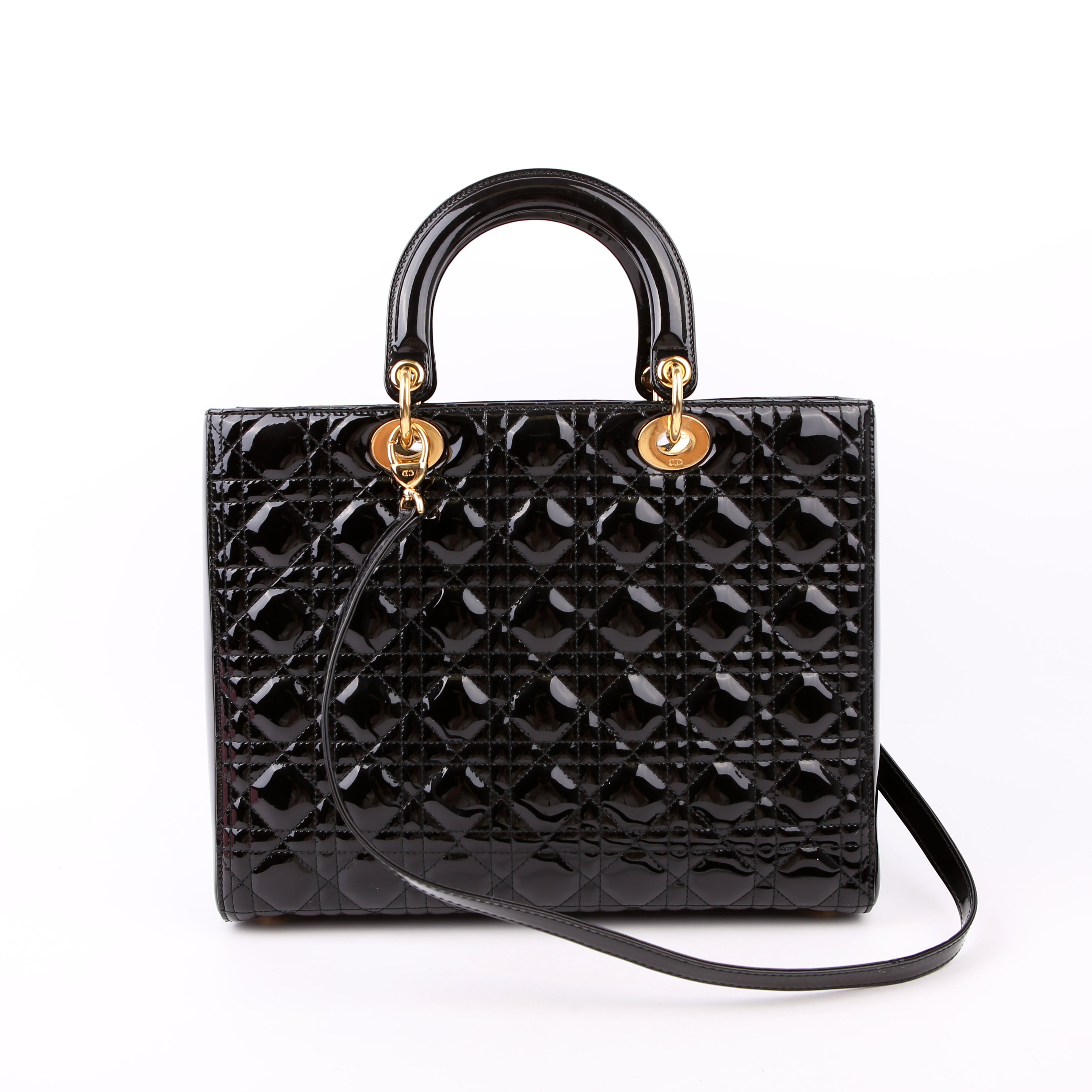 Lady Dior Large Patent Black