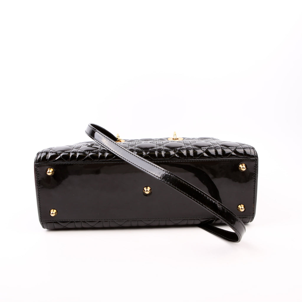 Lady Dior Large Patent Black