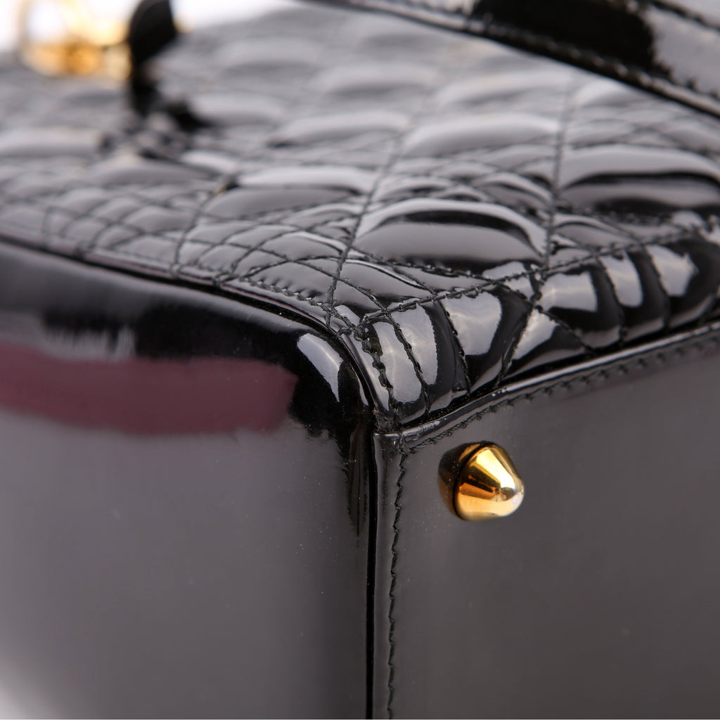 Lady Dior Large Patent Black