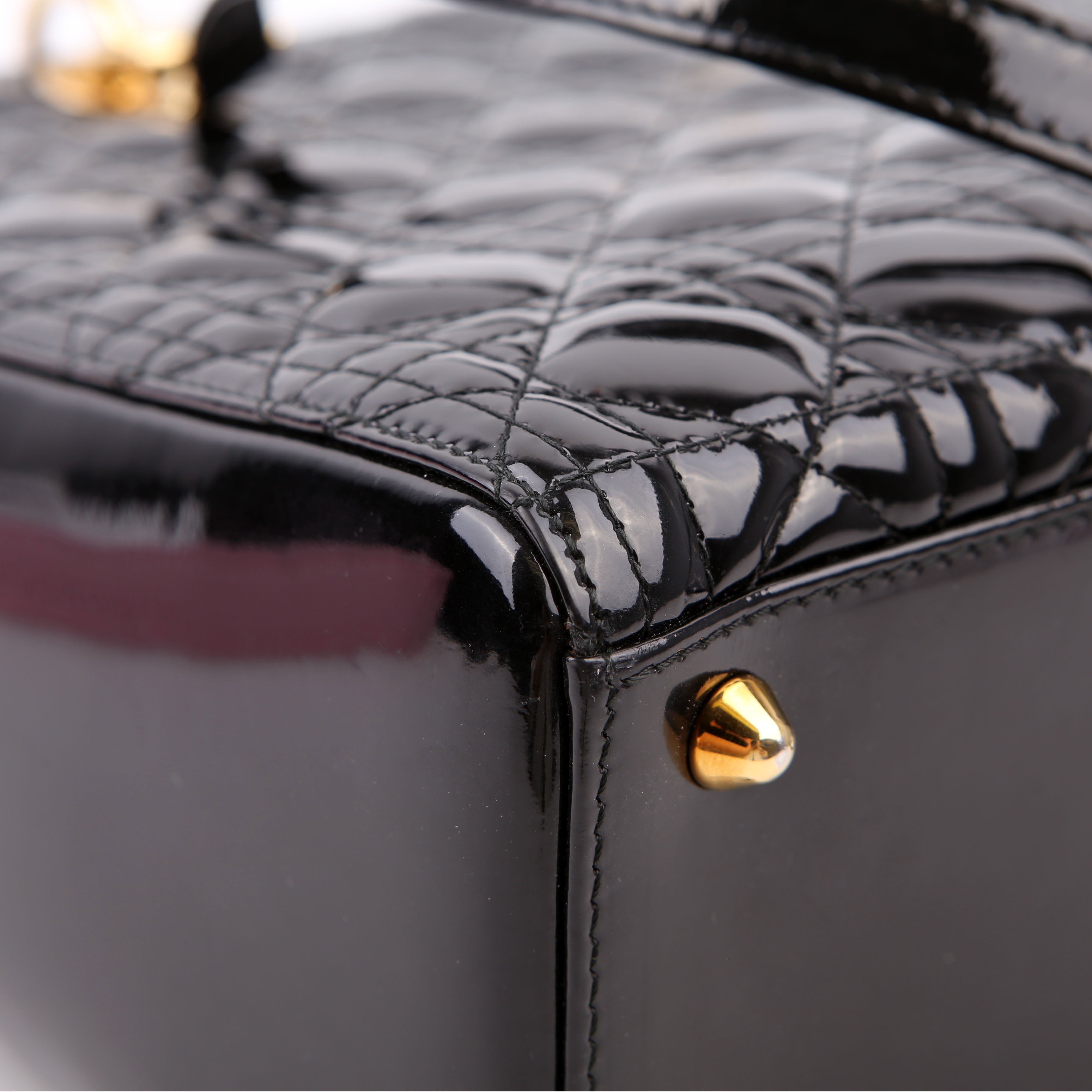 Lady Dior Large Patent Black