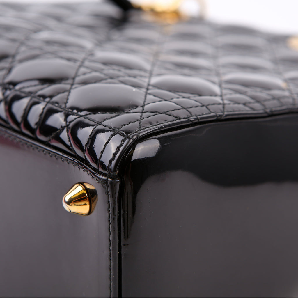 Lady Dior Large Patent Black