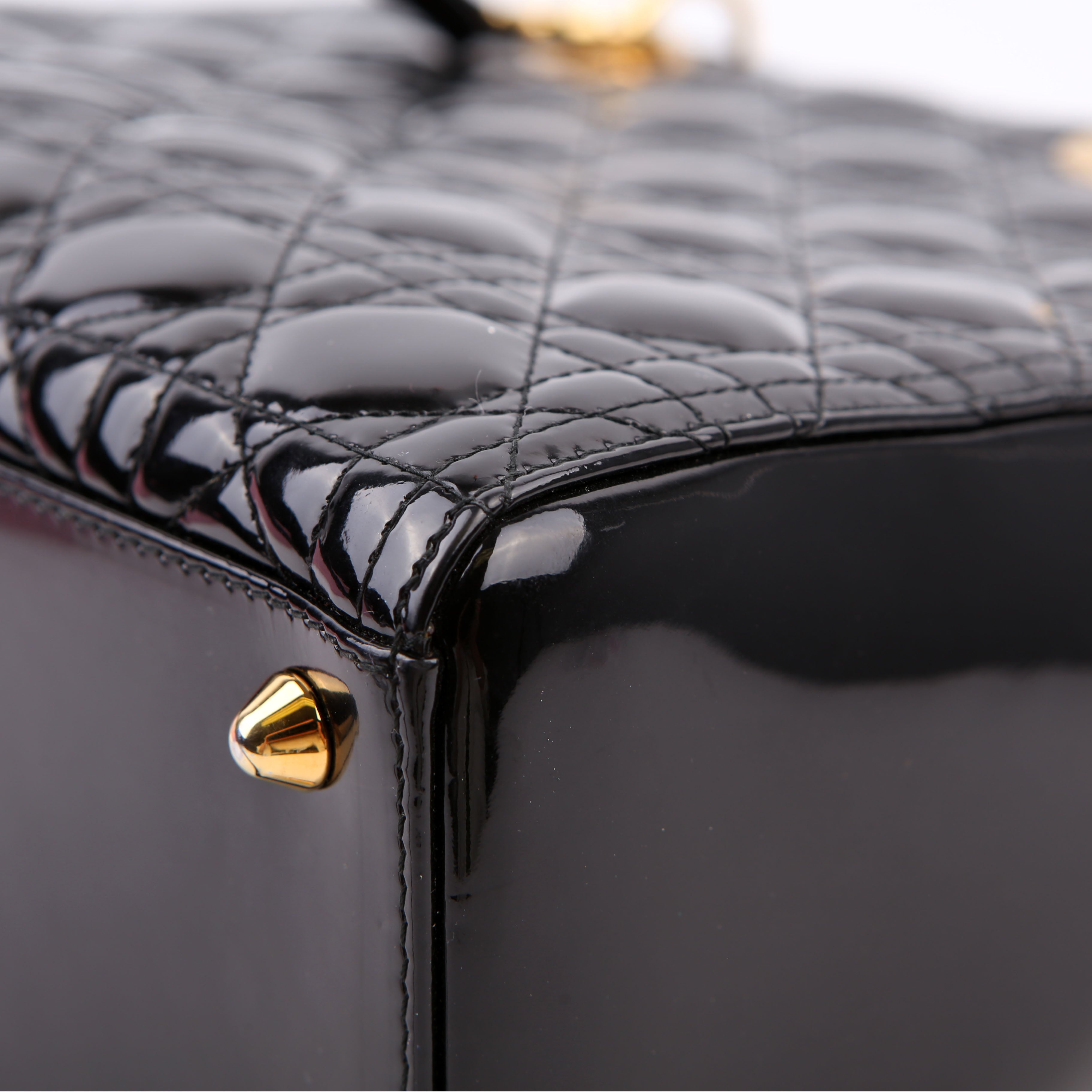 Lady Dior Large Patent Black