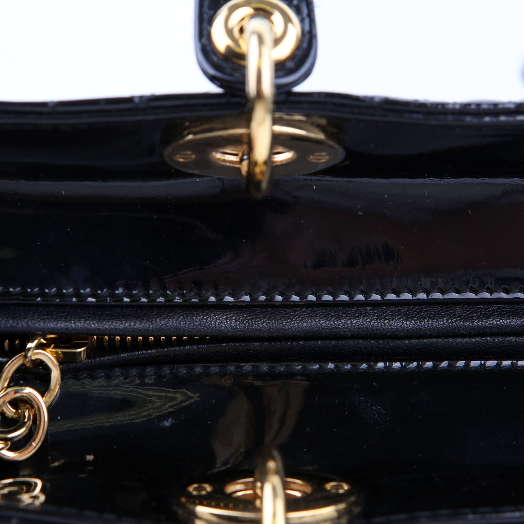 Lady Dior Large Patent Black