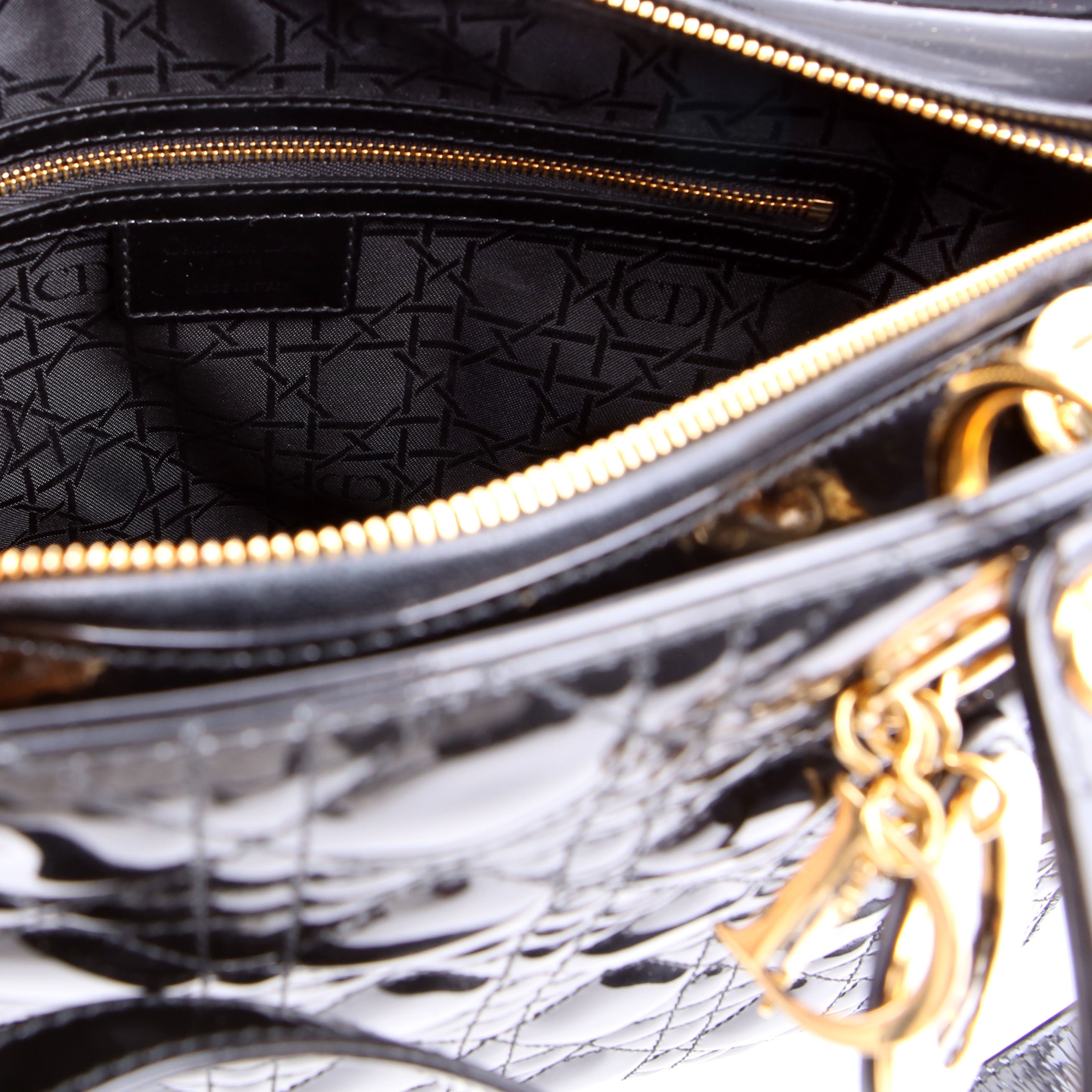 Lady Dior Large Patent Black