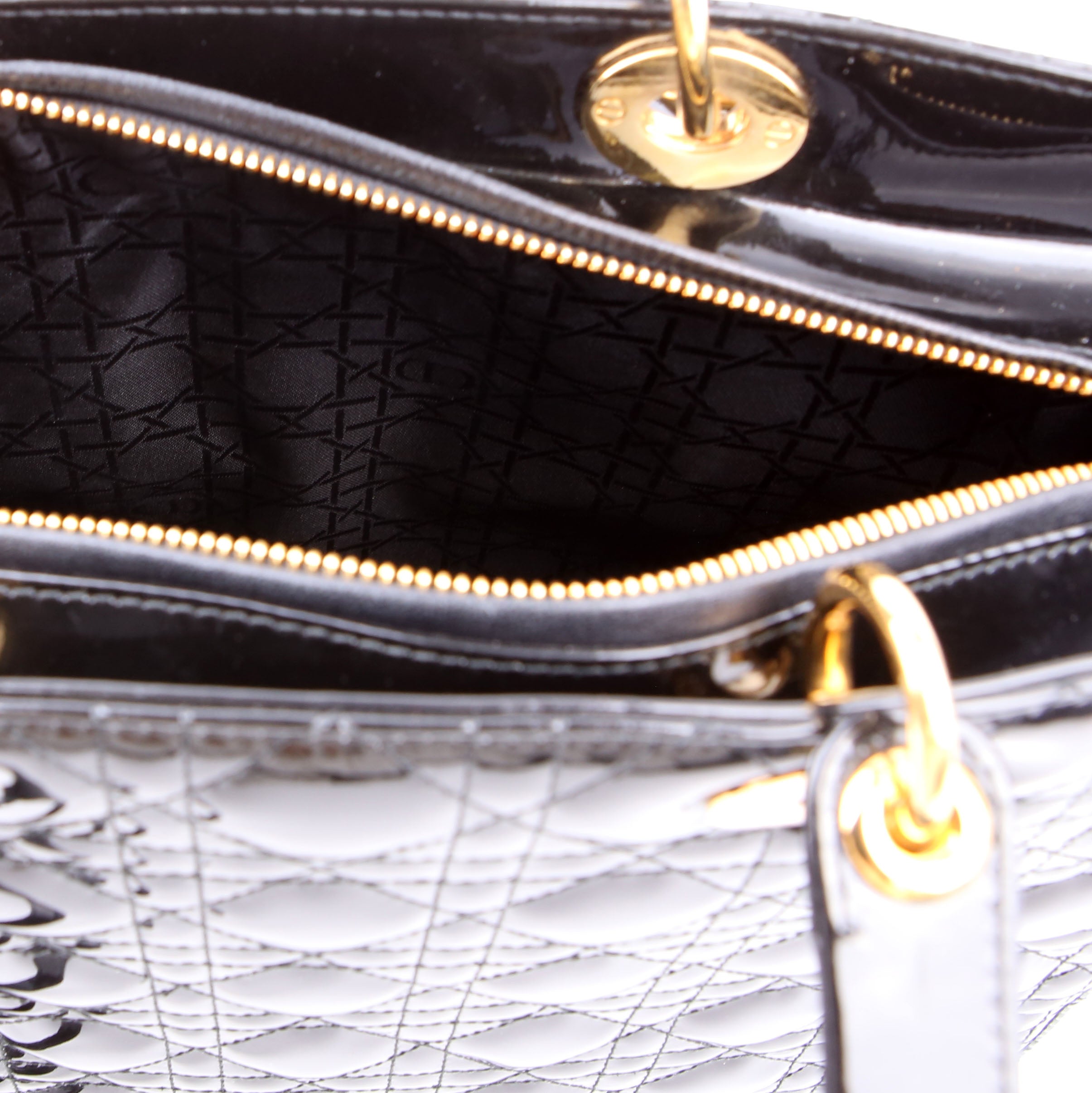 Lady Dior Large Patent Black