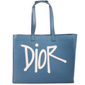 Dior Logo Tote Shawn Stussy Large Blue