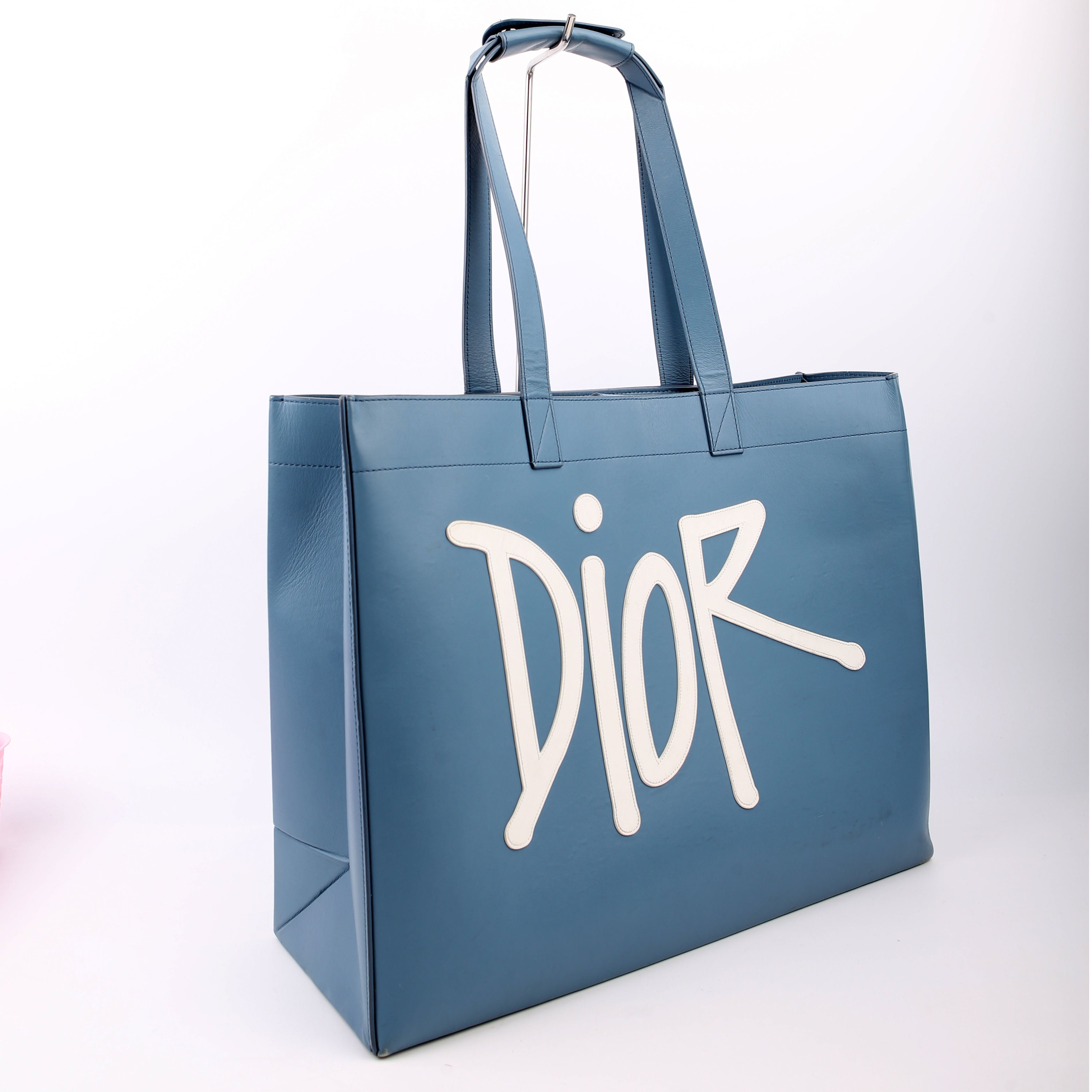 Dior Logo Tote Shawn Stussy Large Blue