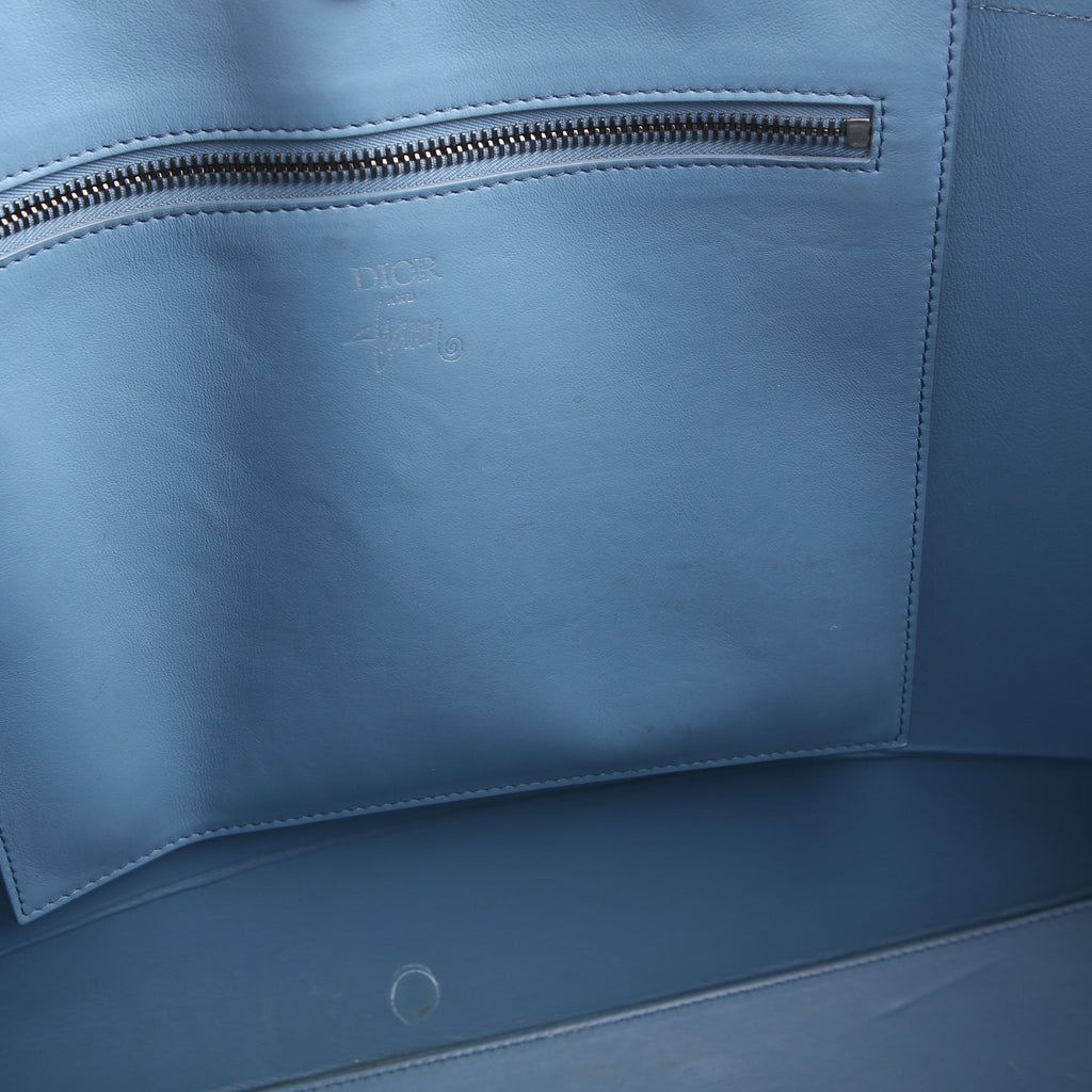 Dior Logo Tote Shawn Stussy Large Blue