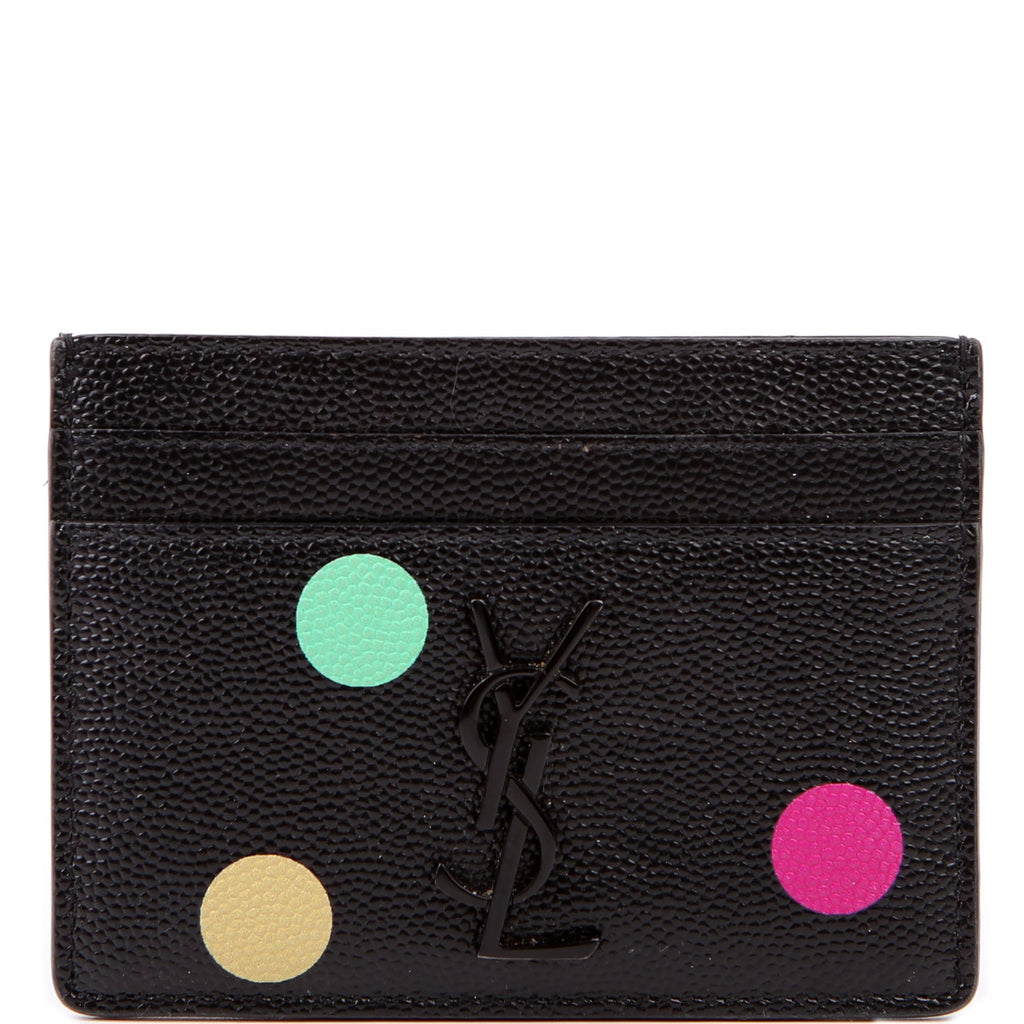 SAINT LAURENT Grain De Poudre Card Holder Black