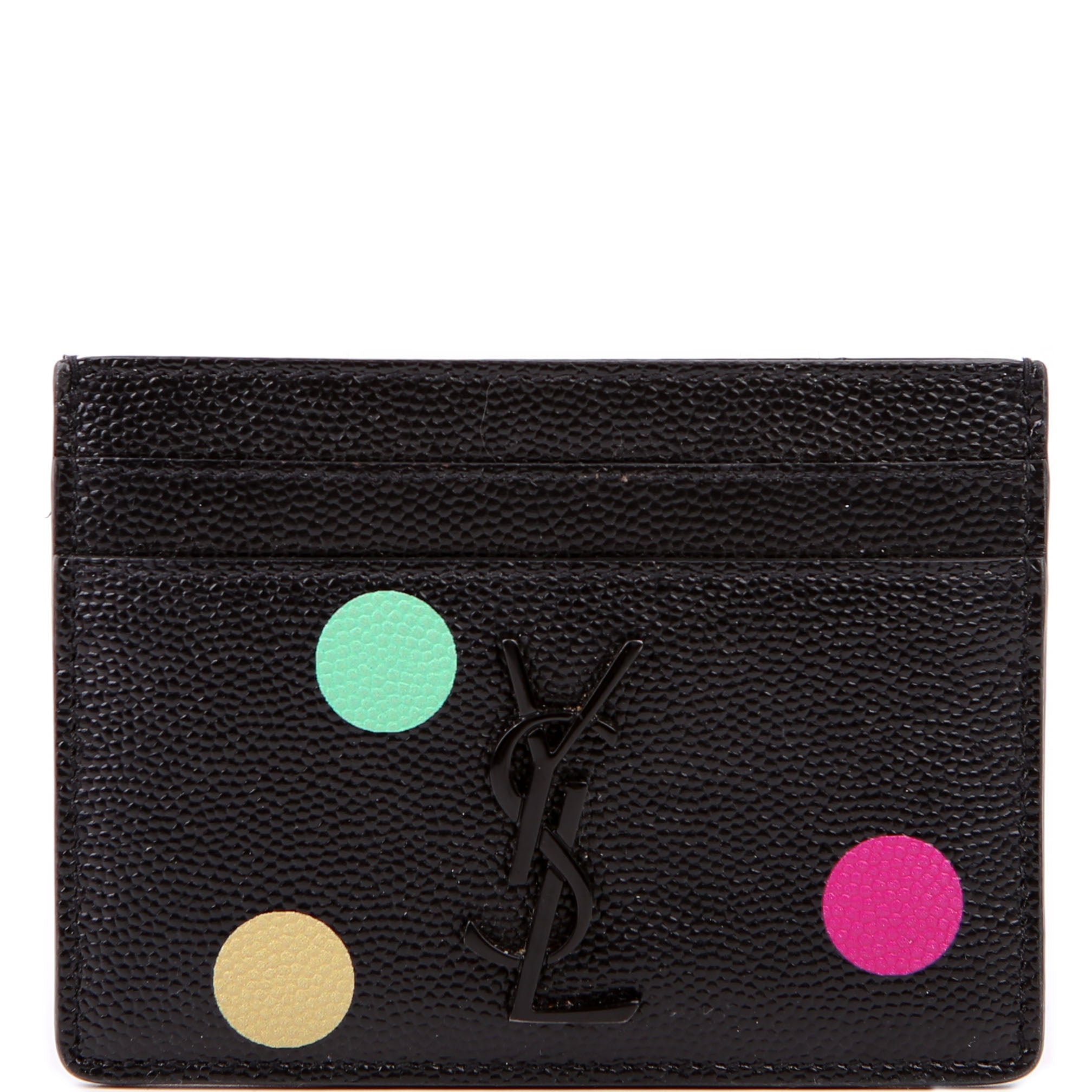 SAINT LAURENT Grain De Poudre Card Holder Black