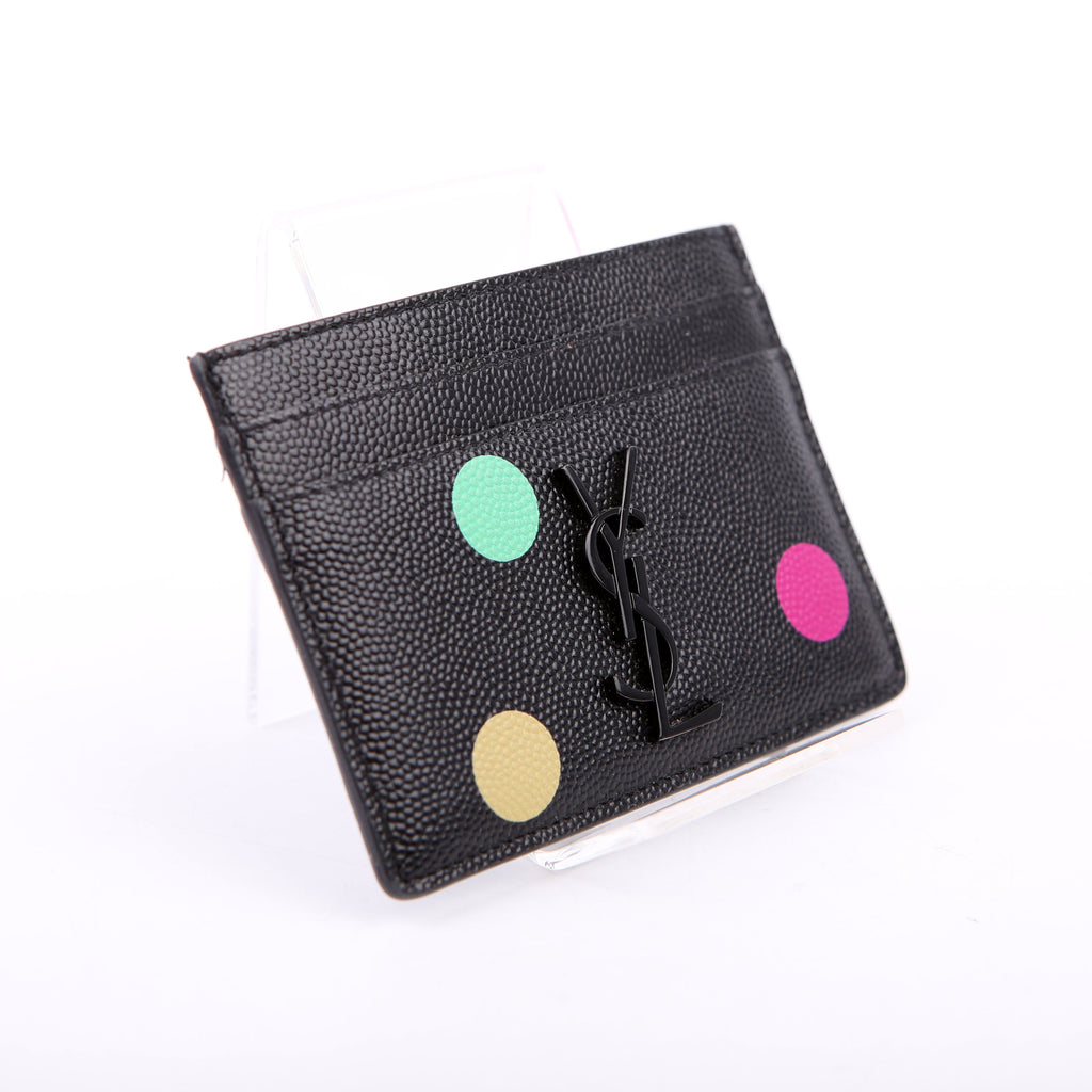 SAINT LAURENT Grain De Poudre Card Holder Black