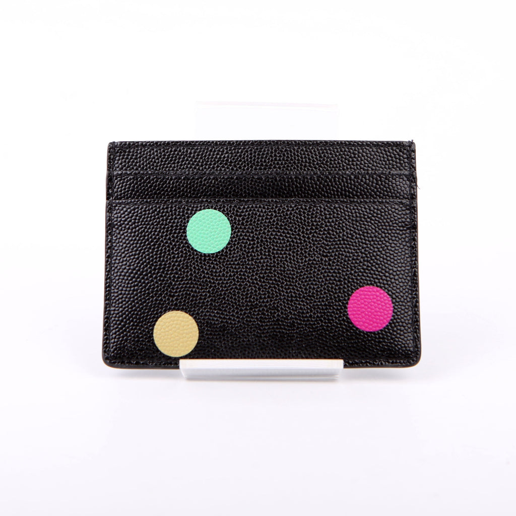 SAINT LAURENT Grain De Poudre Card Holder Black